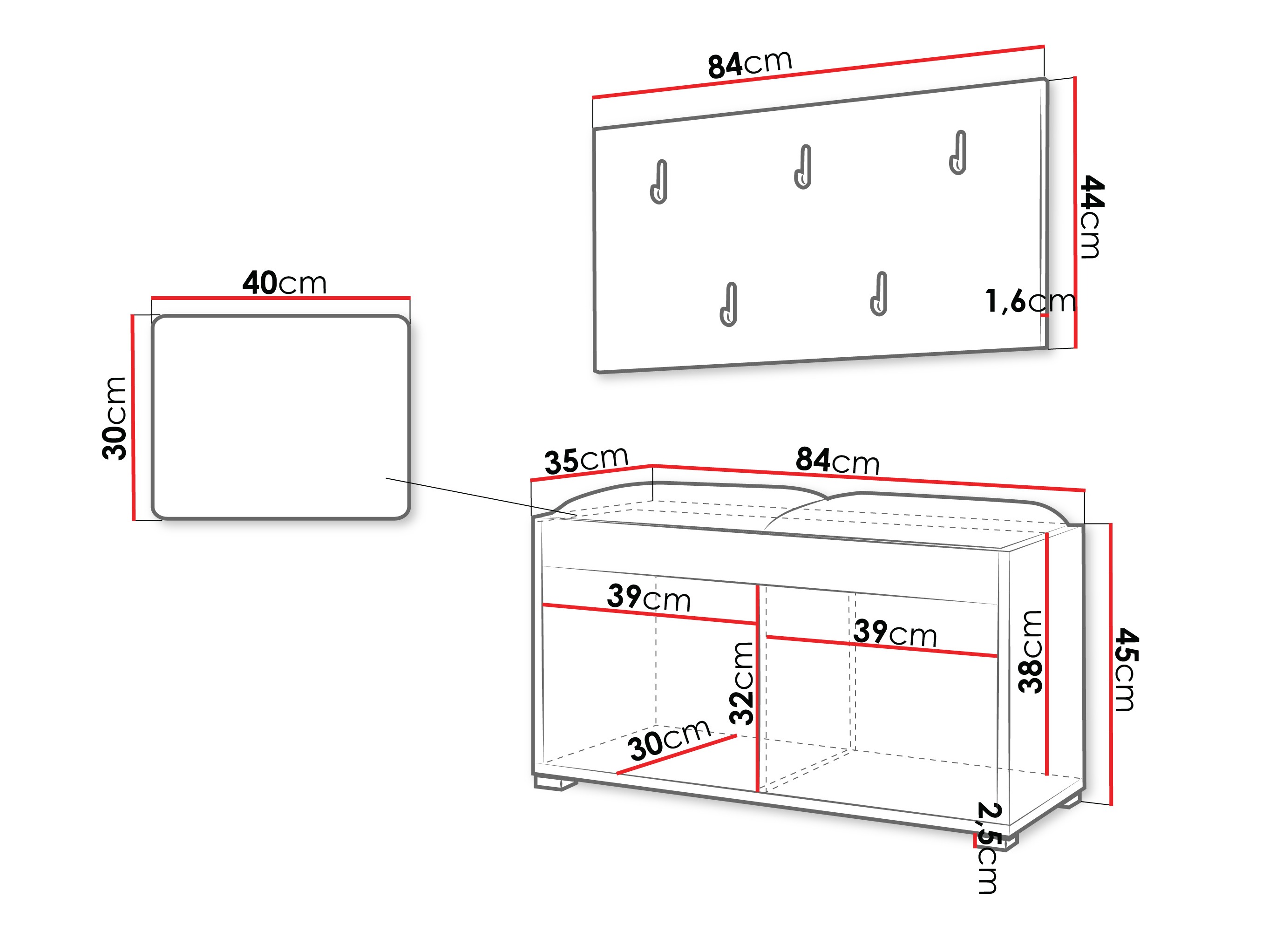 Set za hodnik Comfivo Fersoe 117 (Hrast)