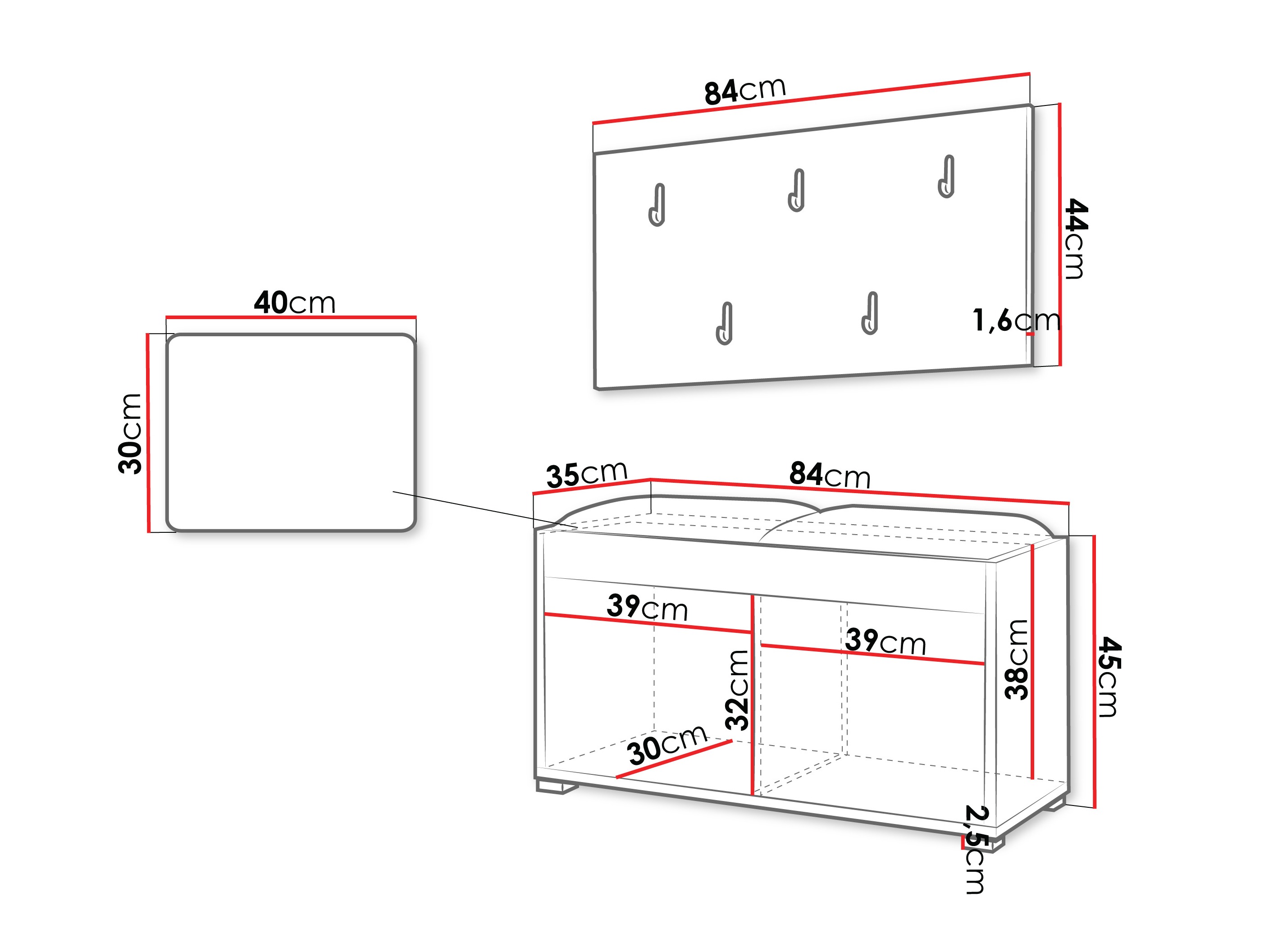 Set za hodnik Comfivo Fersoe 117 (Hrast)
