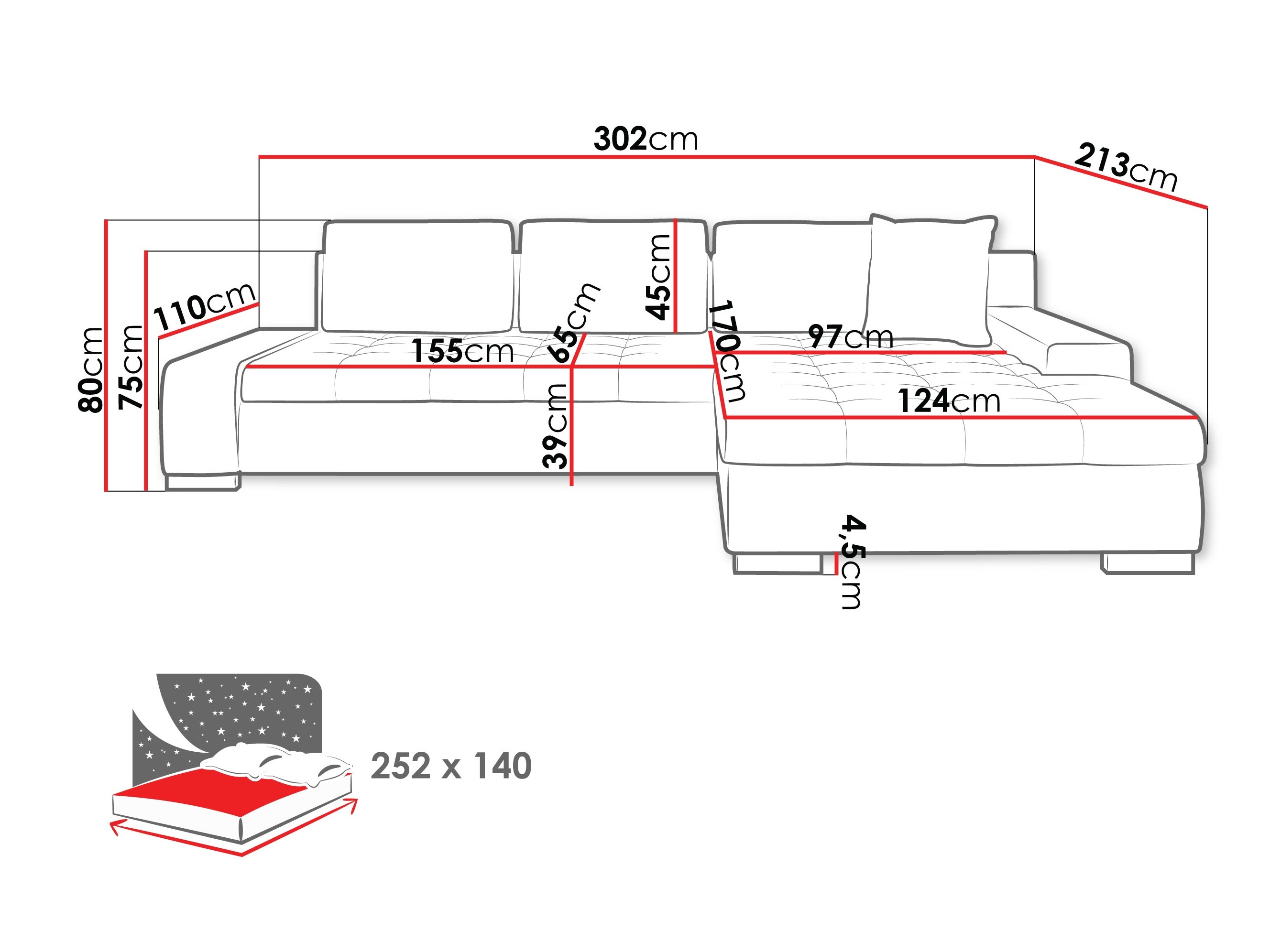Ugaona sofa Comfivo 147 (Corbett 82)