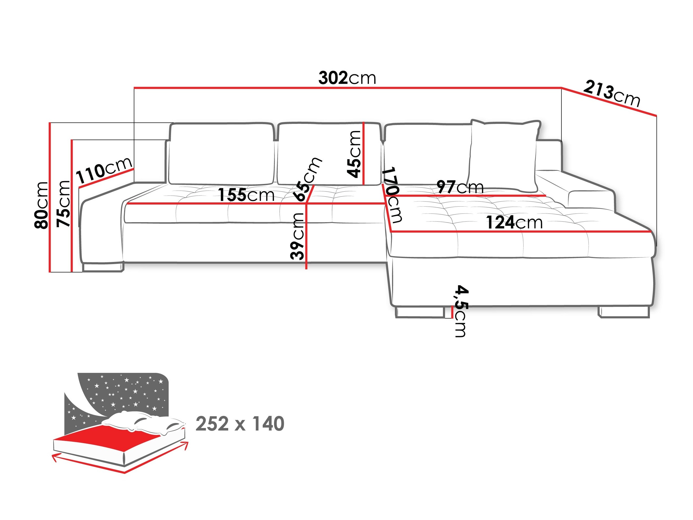 Ugaona sofa Comfivo 147 (Manza 04)