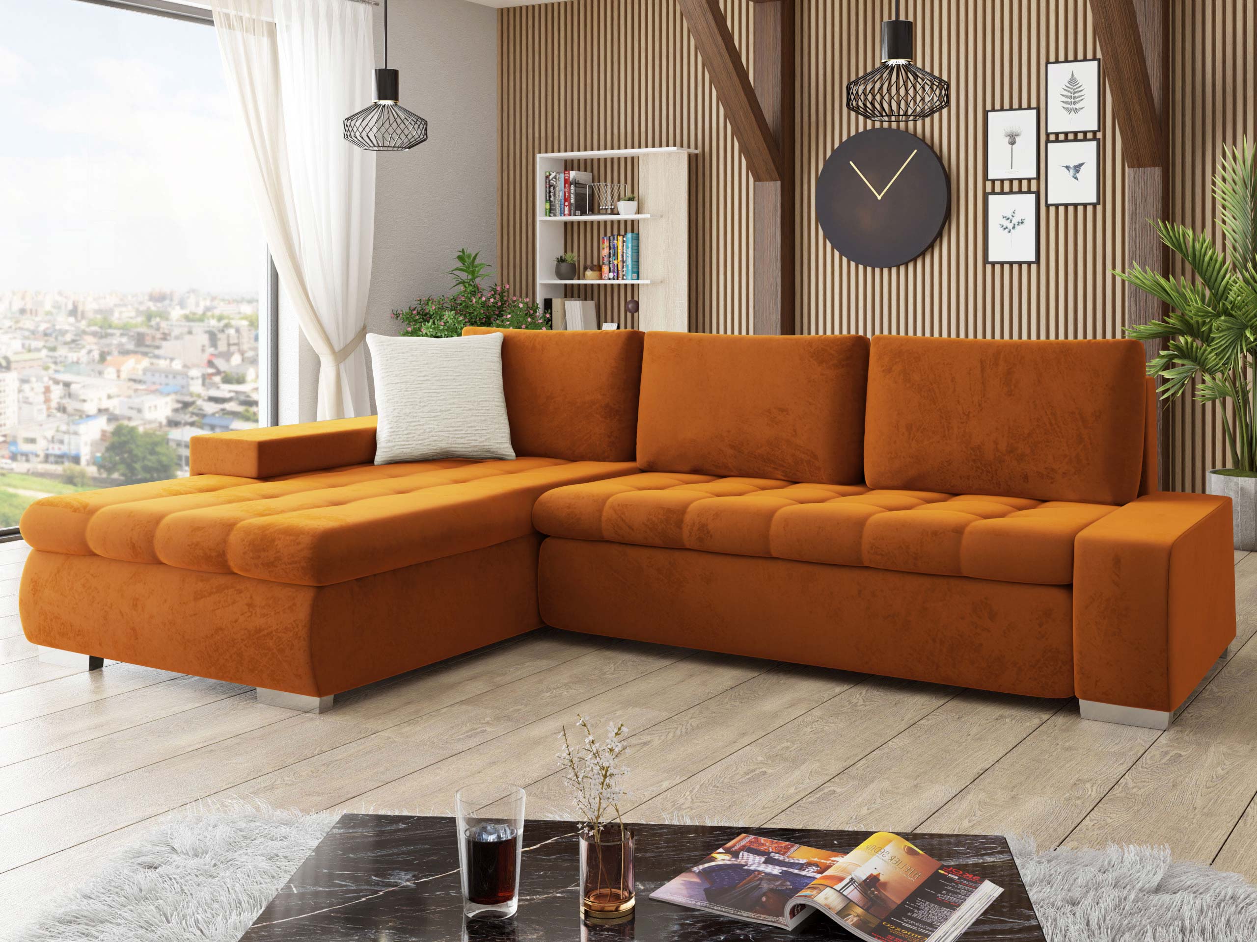 Ugaona sofa Comfivo 147 (Piane 21 + Mokka 03)