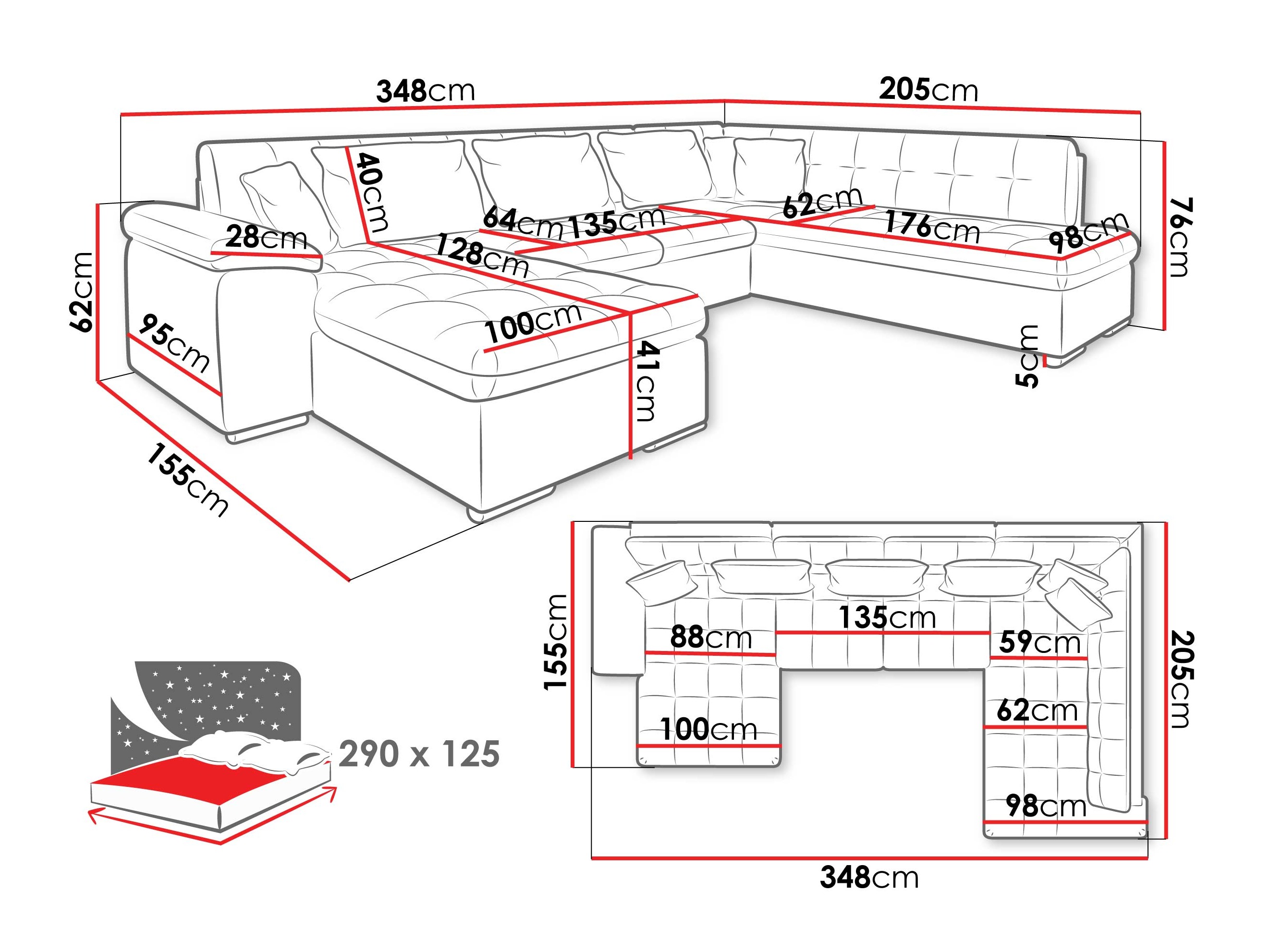 Ugaona sofa Comfivo 170 (Manza 22)