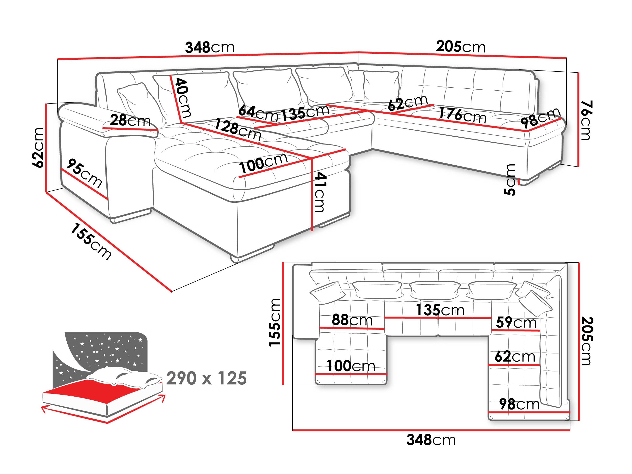 Ugaona sofa Comfivo 170 (Maya 09 + Corbett 78)