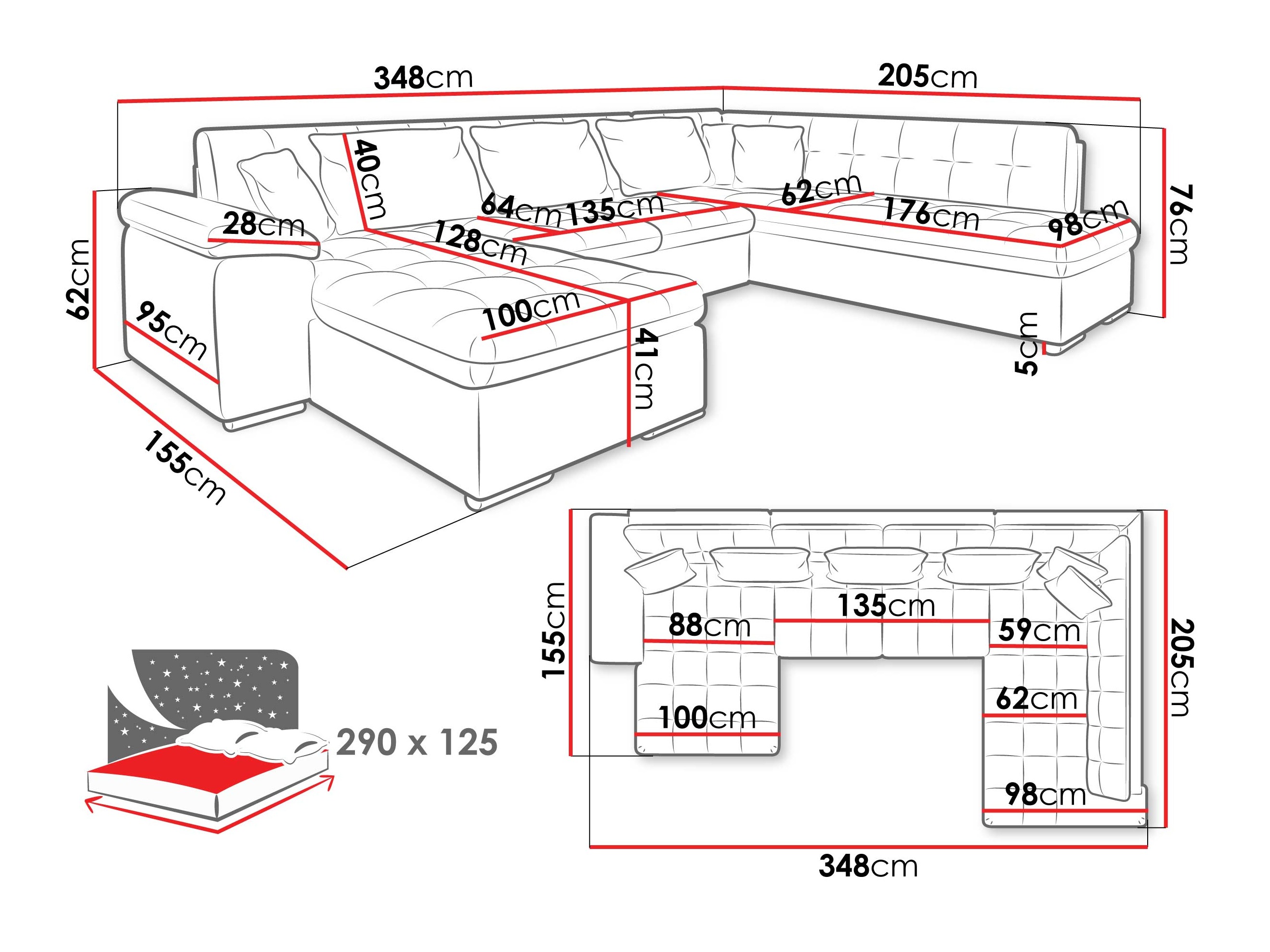 Ugaona sofa Comfivo 170 (Maya 09 + Corbett 78)