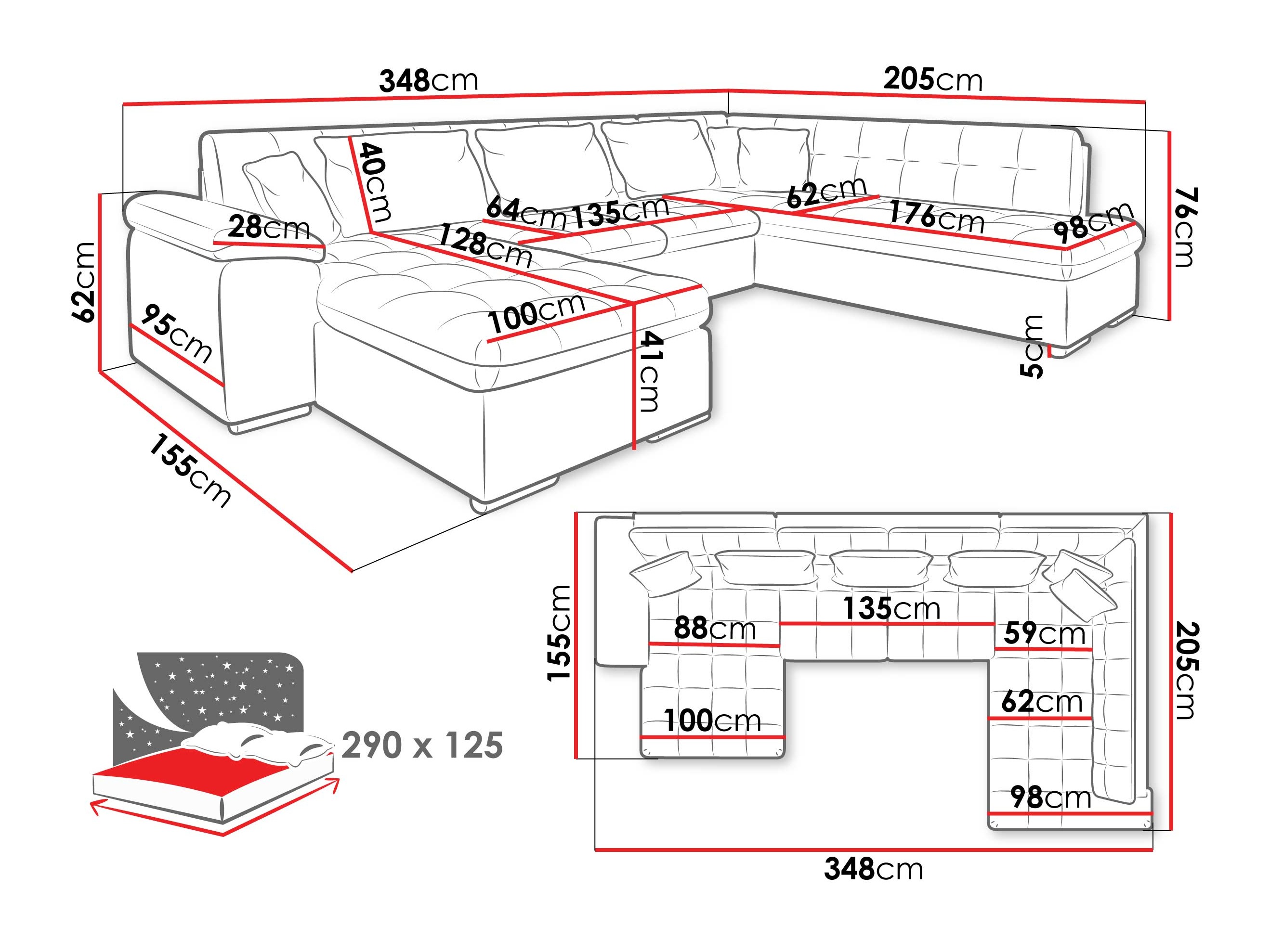 Ugaona sofa Comfivo 170 (Zoya 03 + Mokka 03)