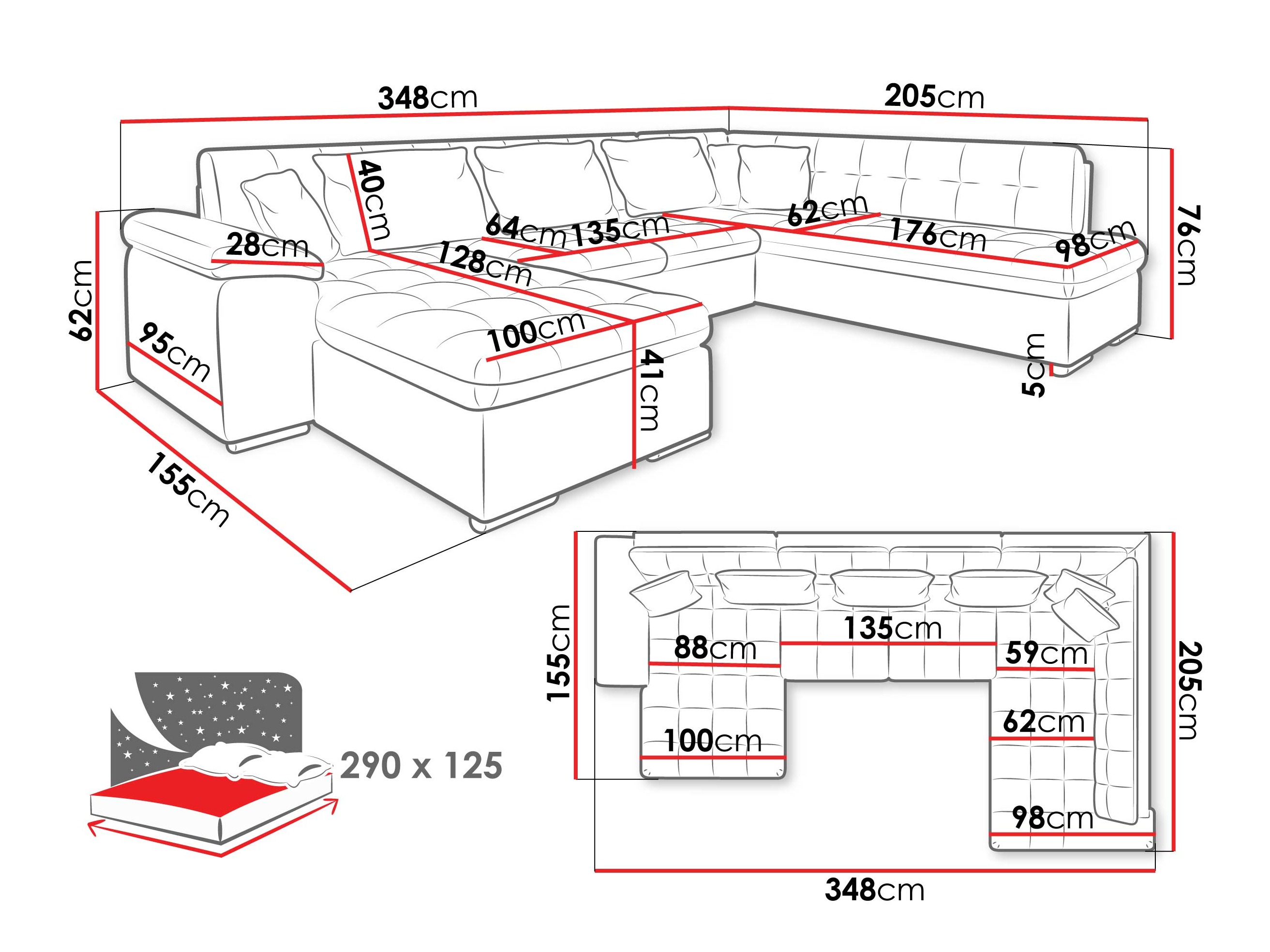 Ugaona sofa Comfivo 180 (Manza 22)