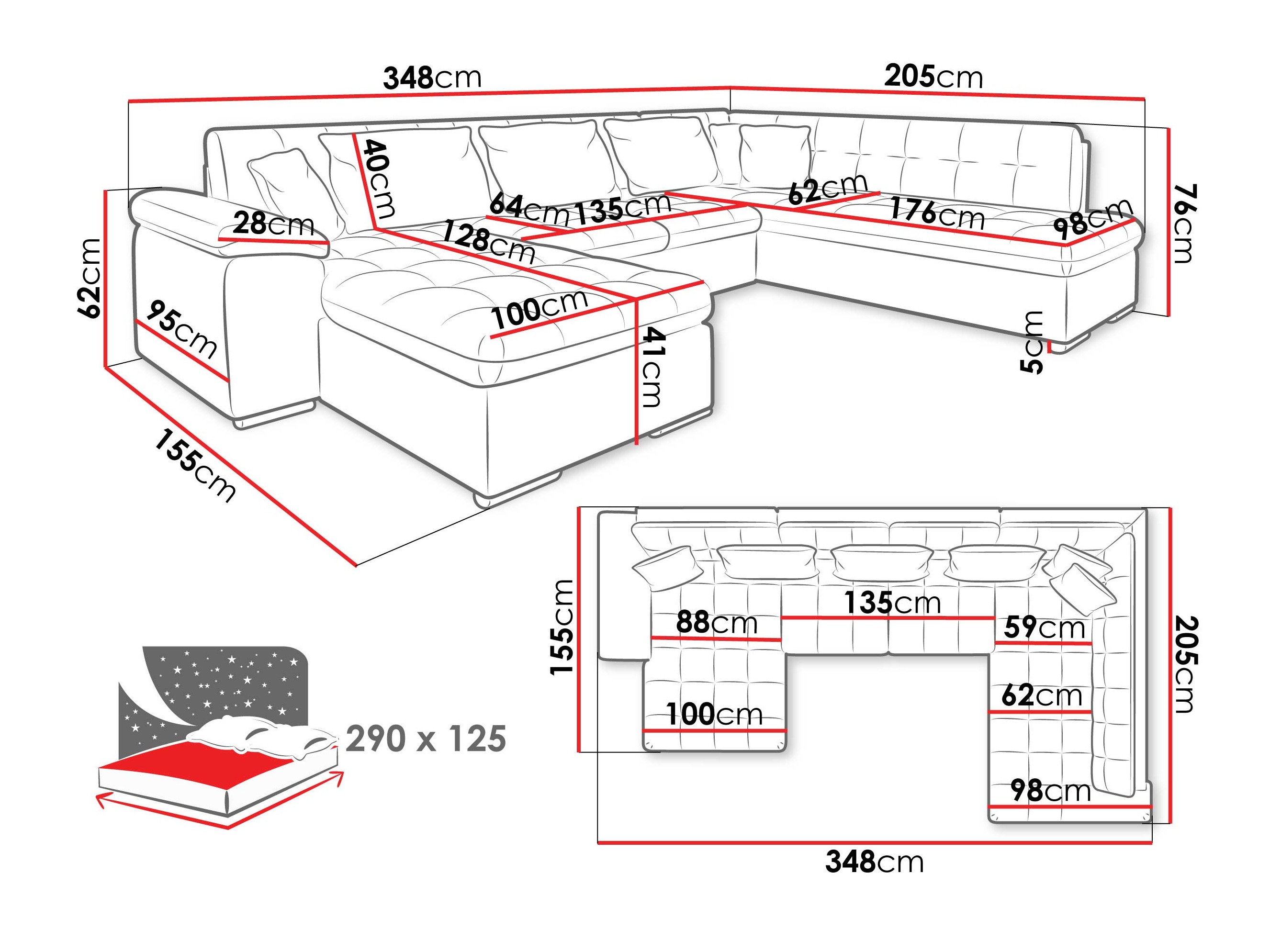 Ugaona sofa Comfivo 180 (Zoya 03 + Mokka 03)