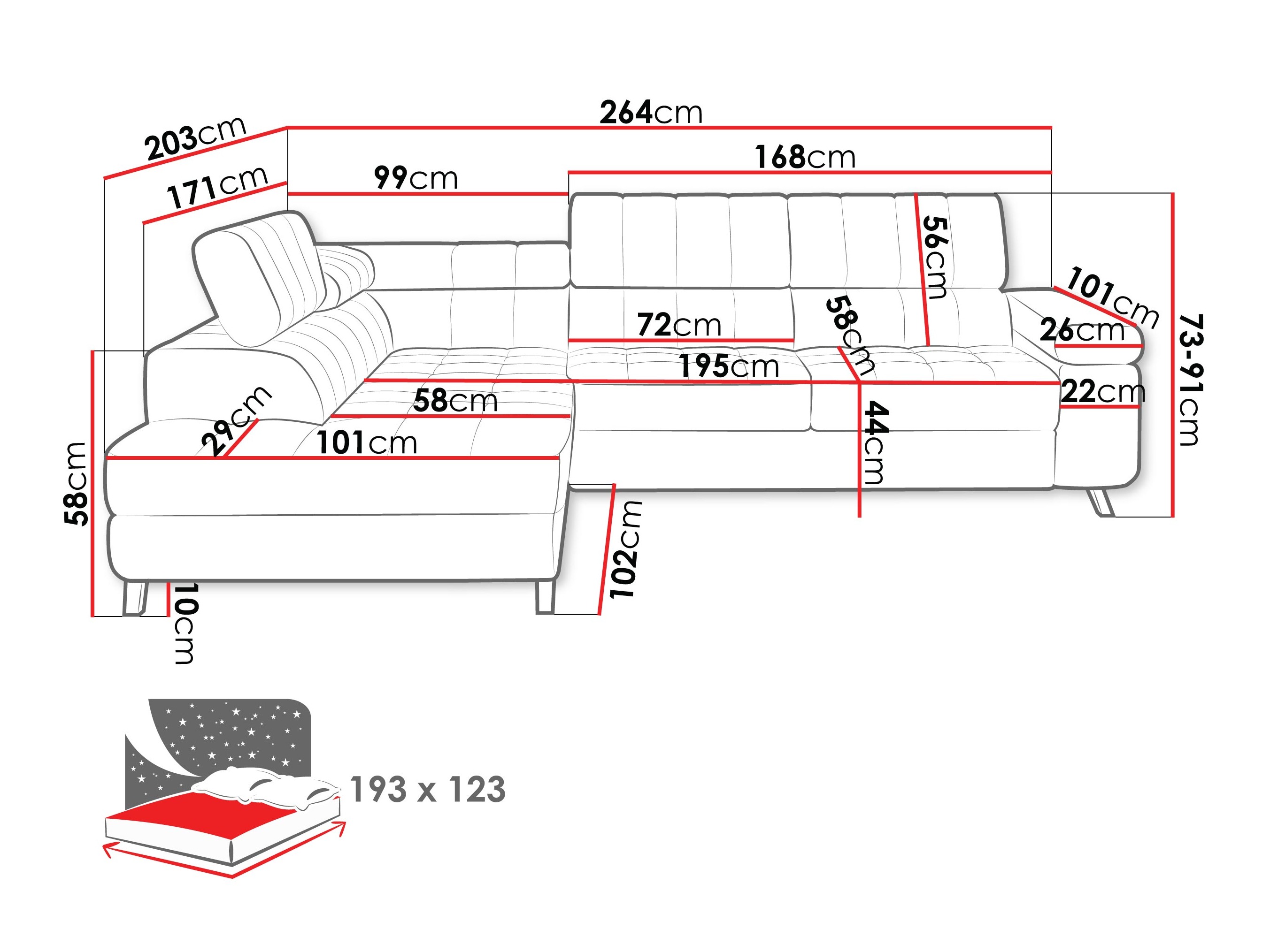 Ugaona sofa Comfivo 207 (Corbett 78)