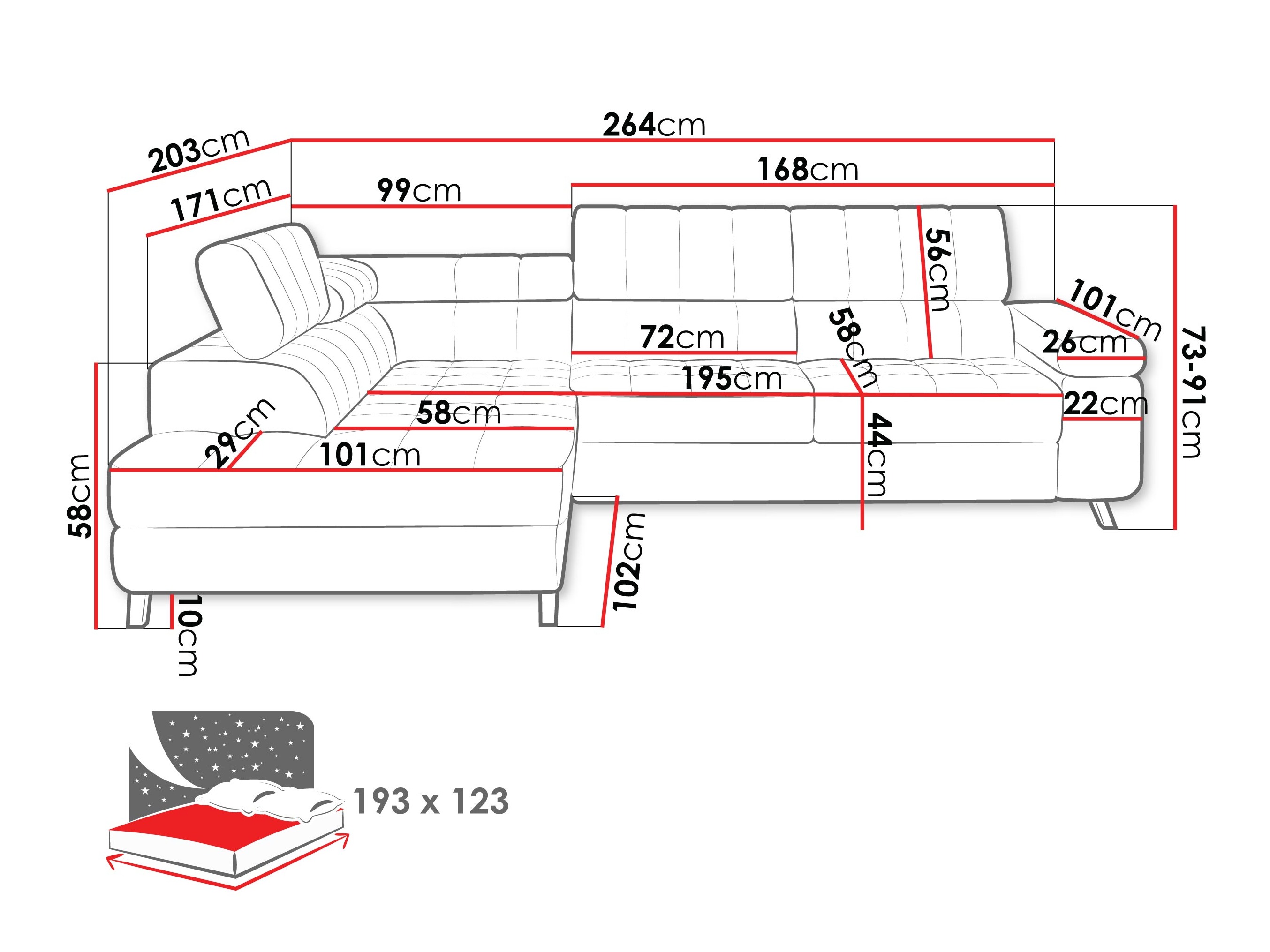 Ugaona sofa Comfivo 207 (Manza 22)