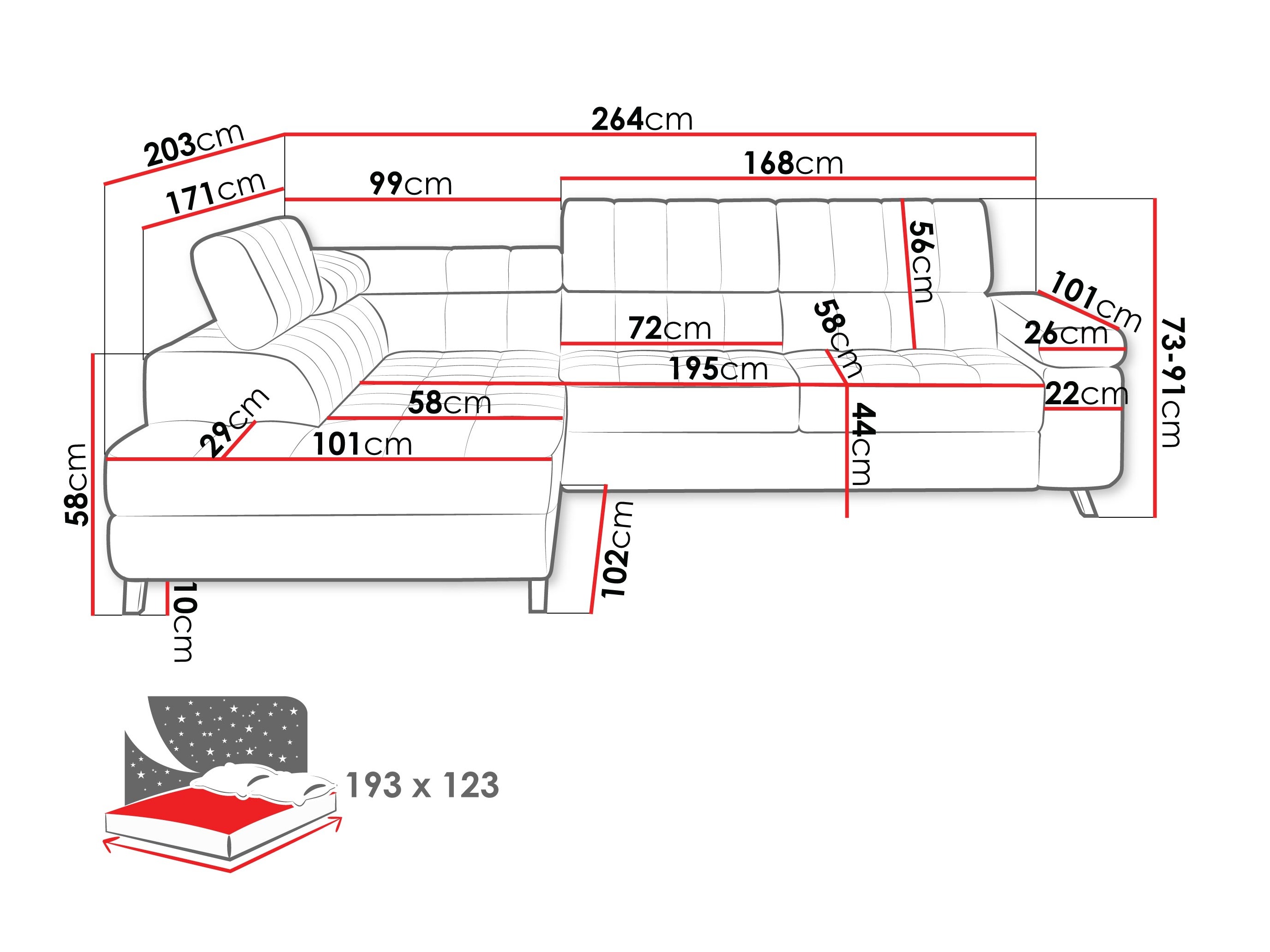 Ugaona sofa Comfivo 207 (Zoya 03)