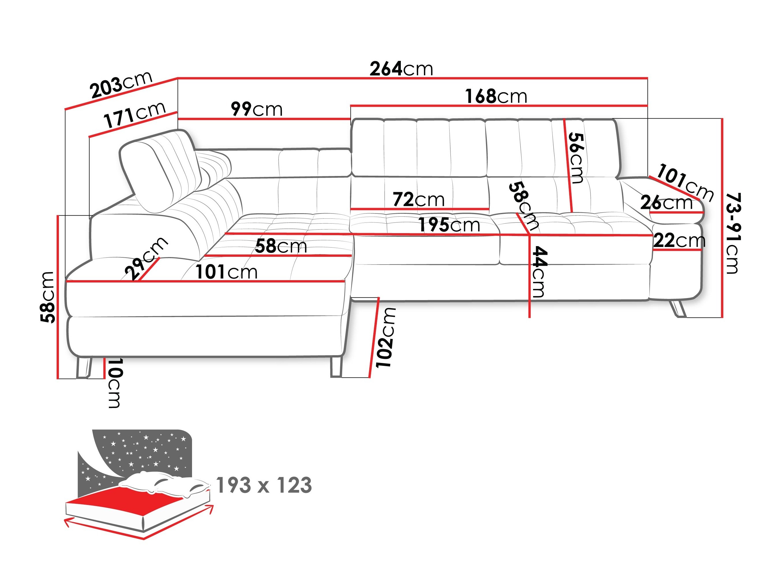 Ugaona sofa Comfivo 207 (Zoya 04)