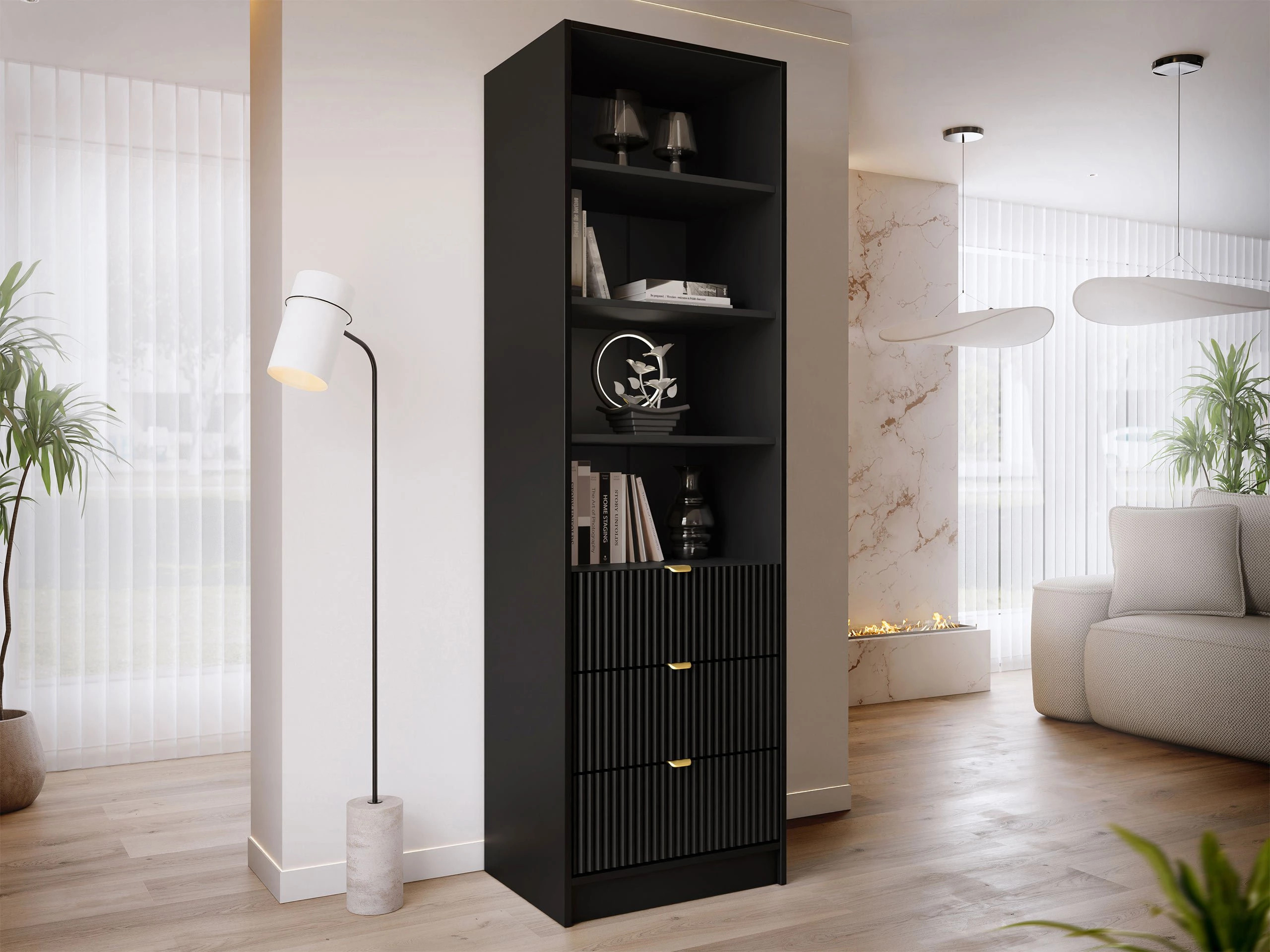 Polica Comfivo Larmire 116 (Crno)