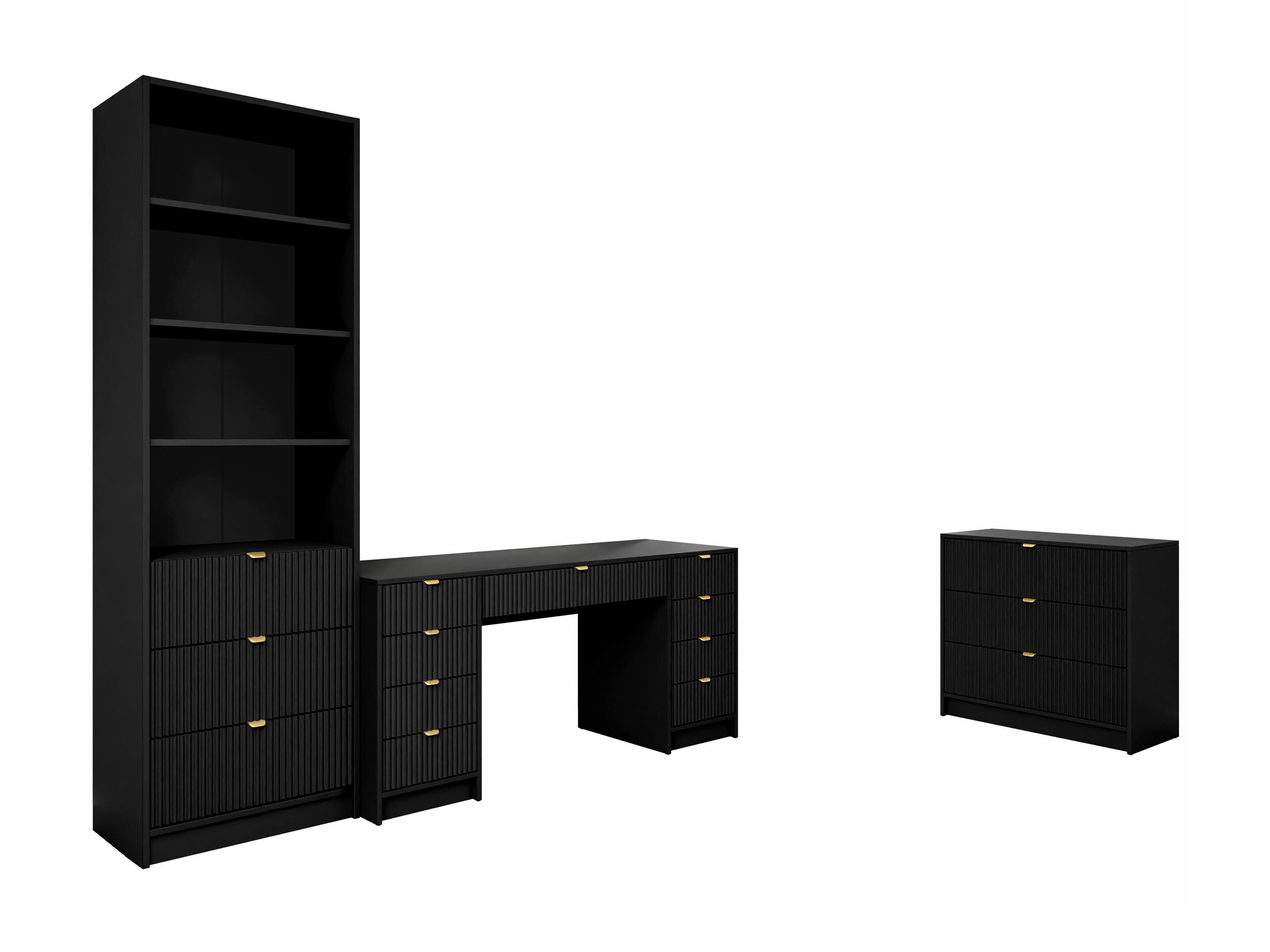 Set za kućnu kancelariju Comfivo Larmire 121 (Crno)