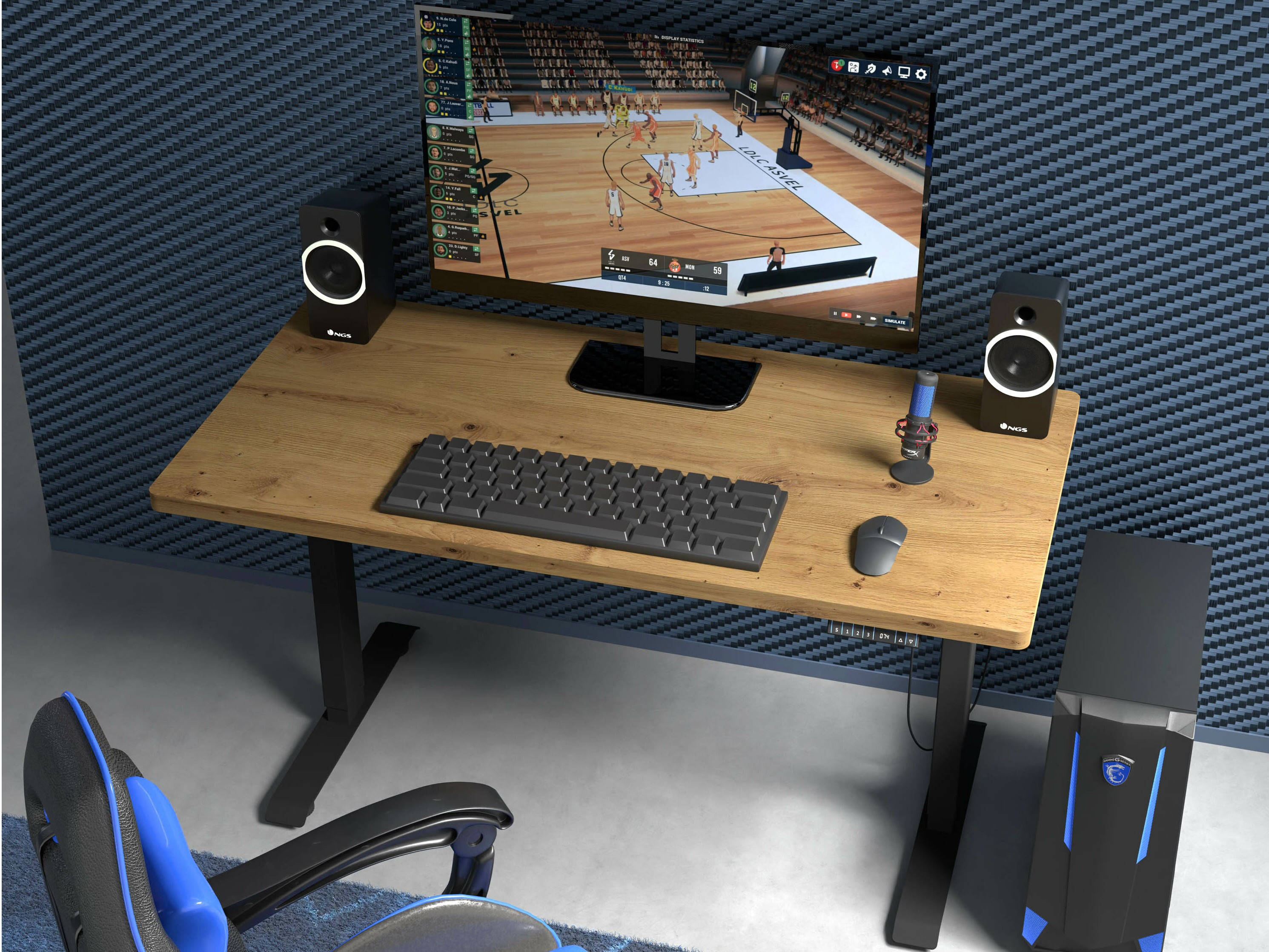 Sto sa podesivom visinom Buffalo 184 (Crno)