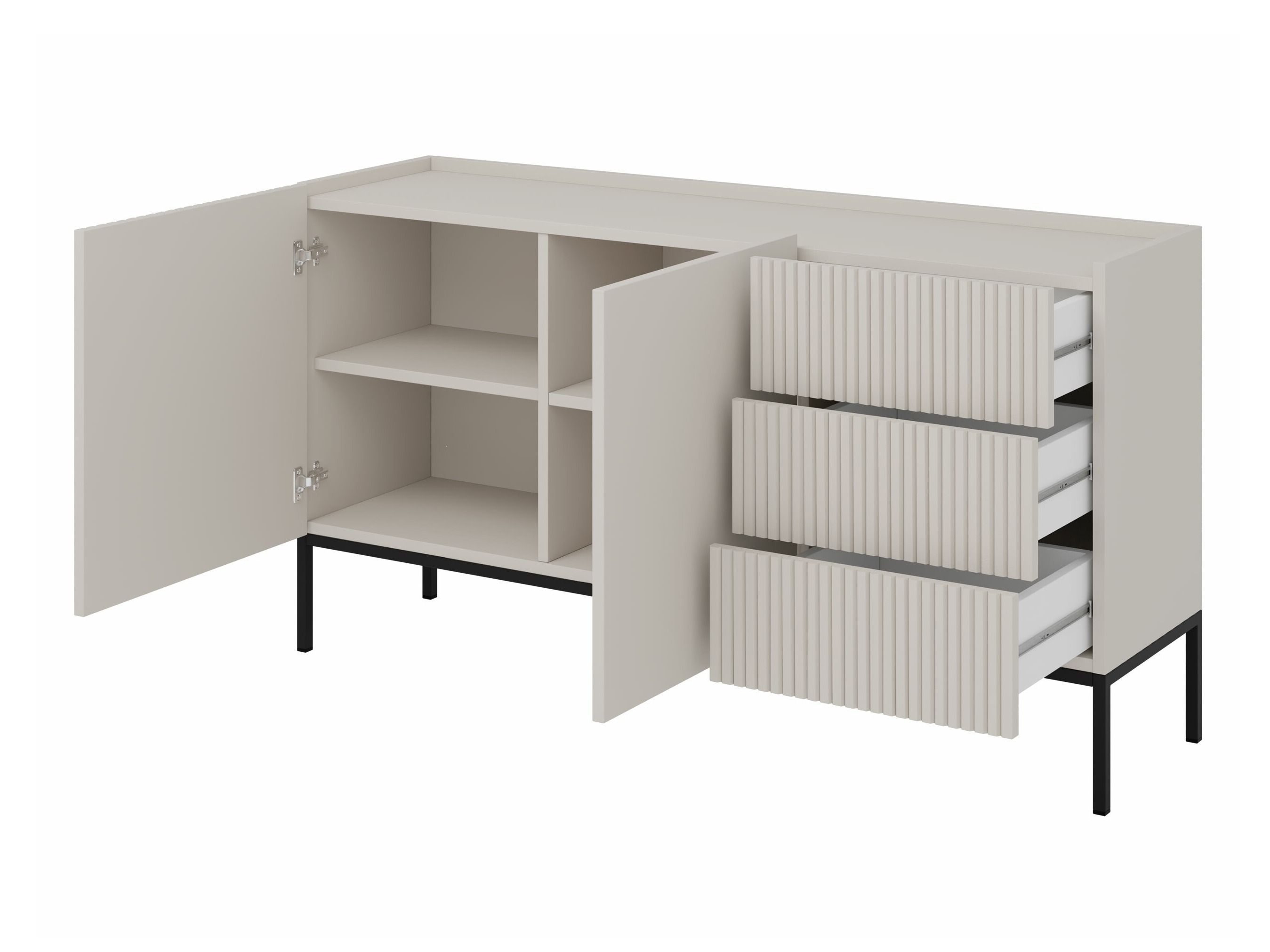 Komoda Lunole 114 (Zanatski hrast + Crno)