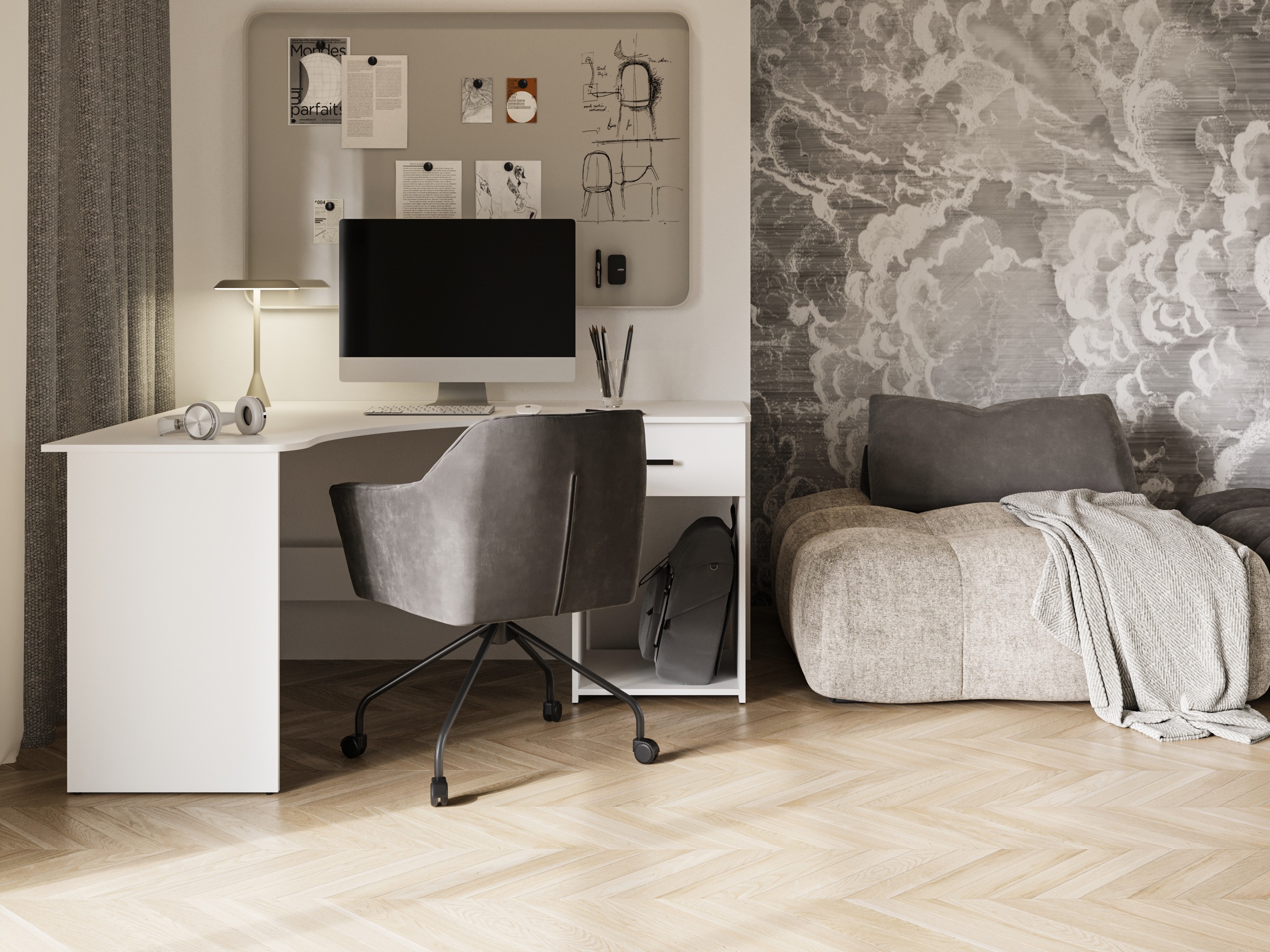 Ugaoni kancelarijski sto Austin 303 (Belo)