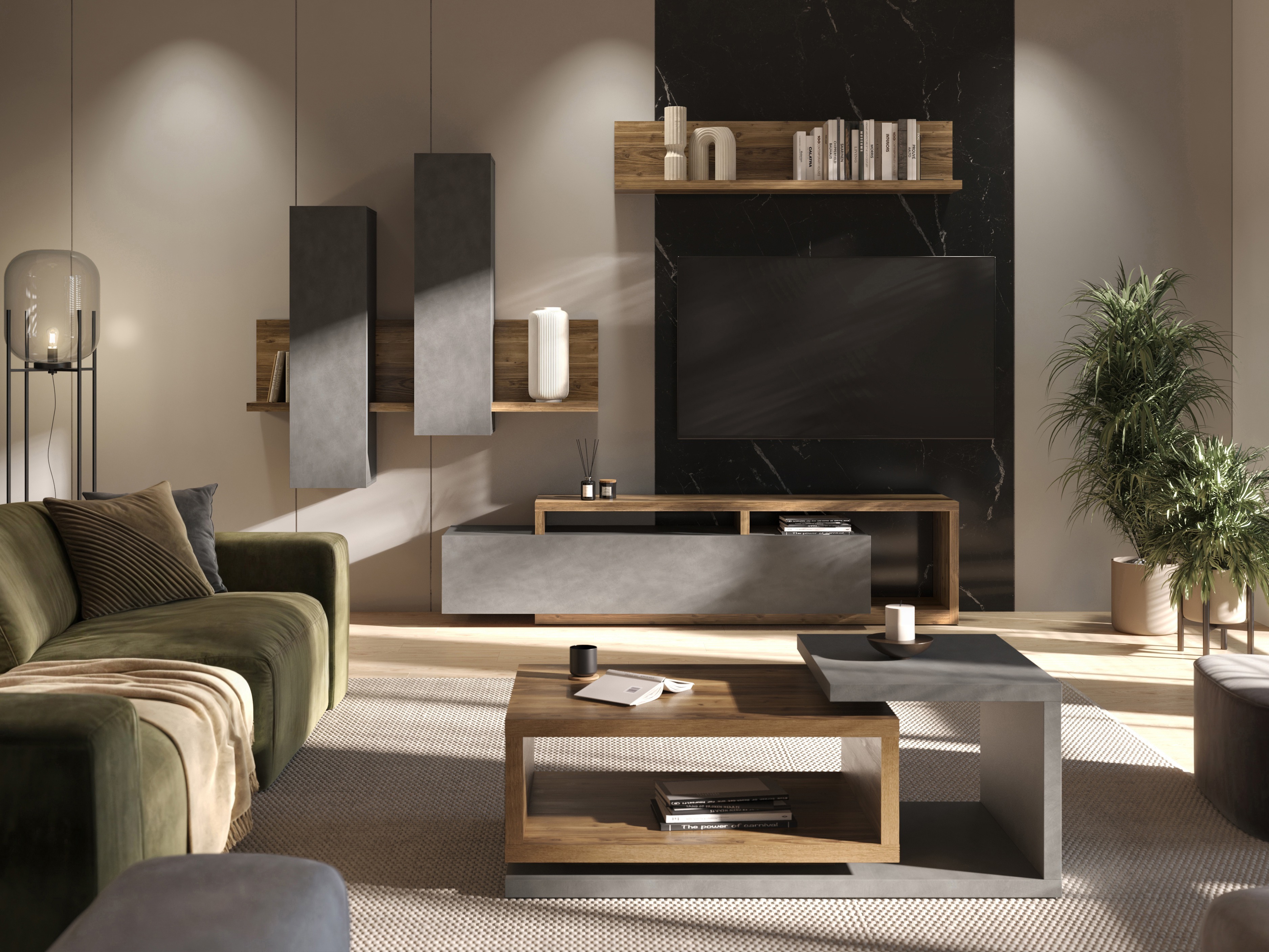 Zidna polica Lutiva 102 (Tamna smrča)