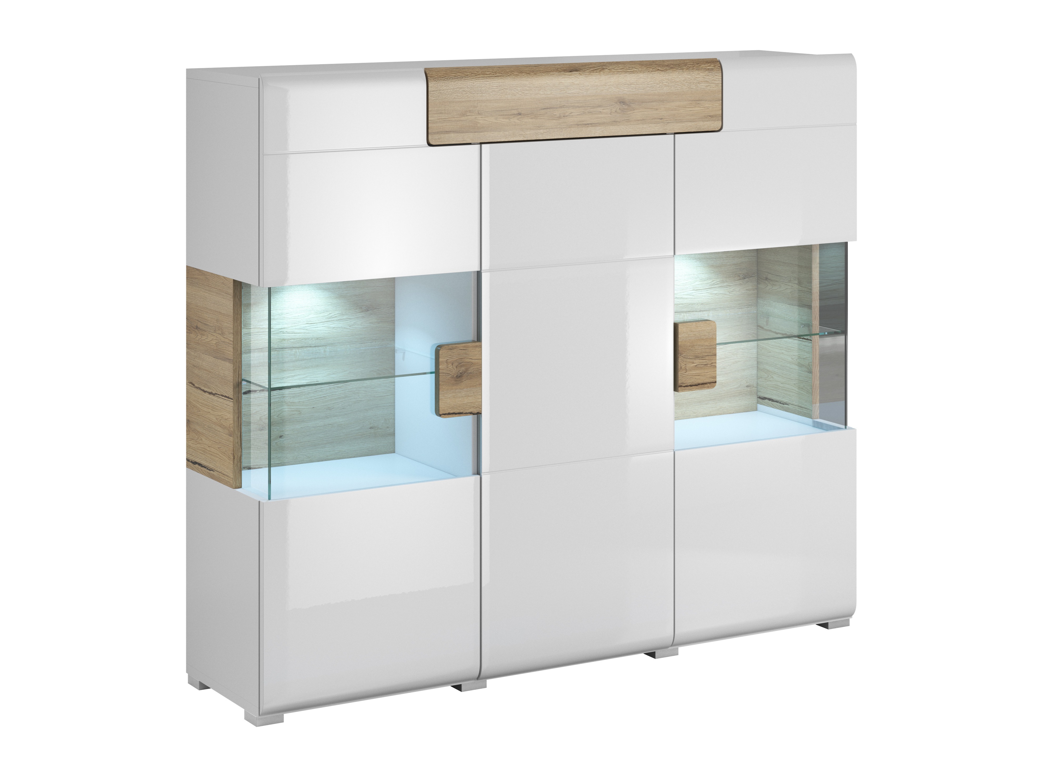 Ormarić Torsone 100 (Belo + Sjajno belo + Hrast San Remo)