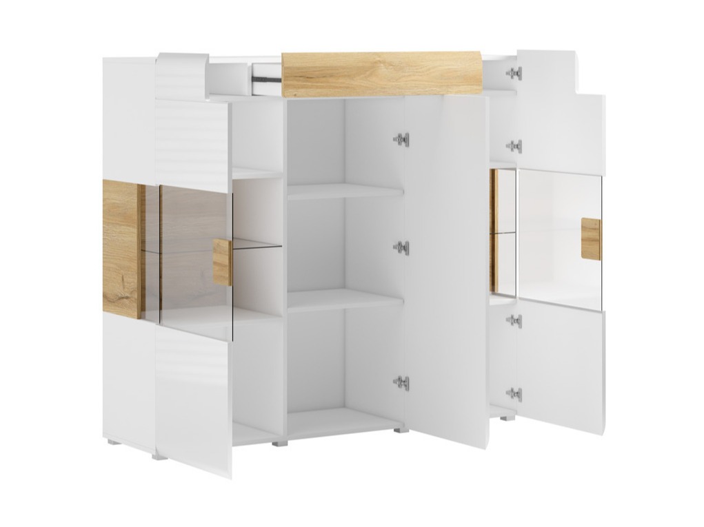 Ormarić Torsone 100 (Belo + Sjajno belo + Hrast San Remo)