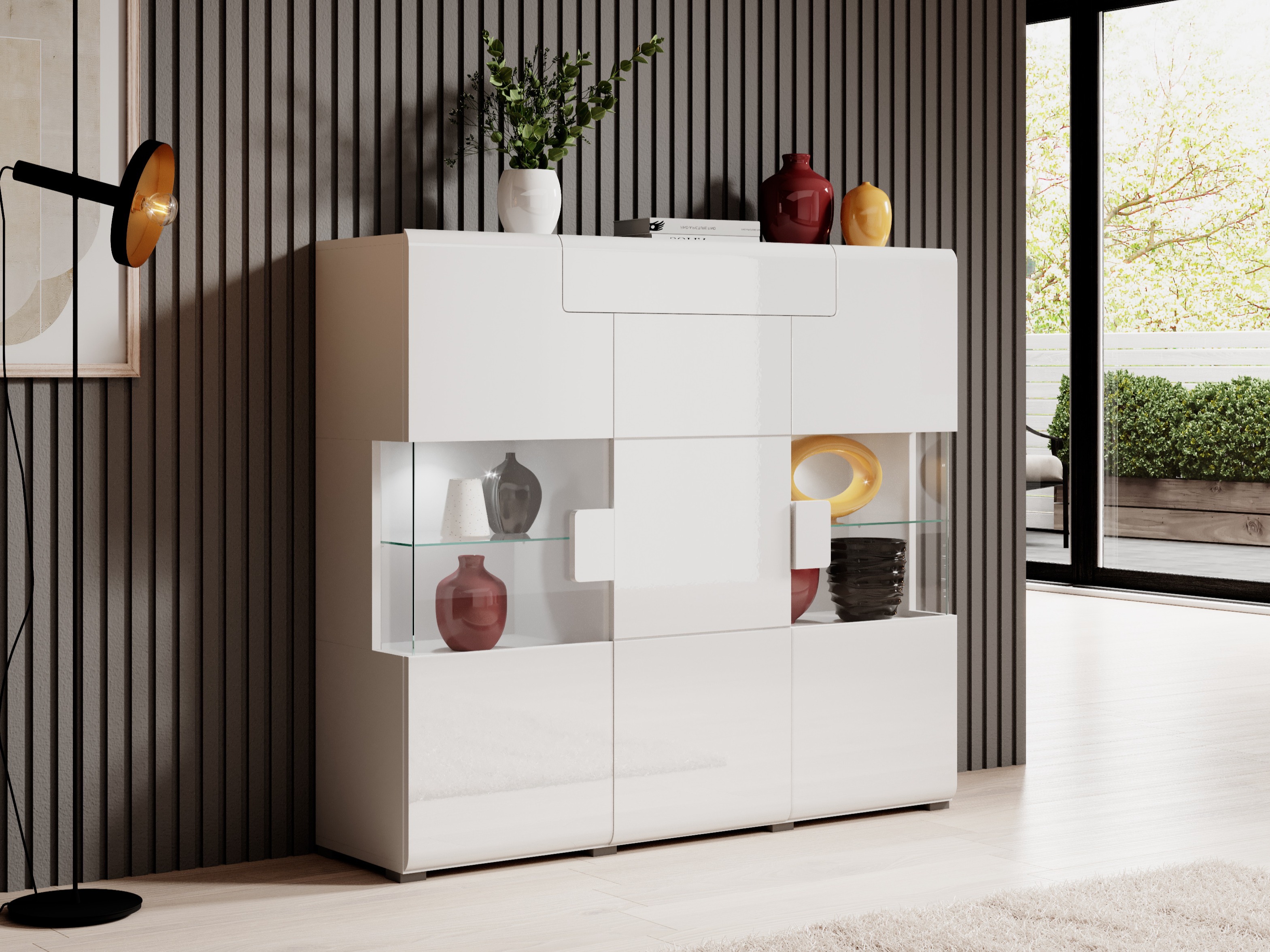 Ormarić Torsone 100 (Belo + Sjajno belo)