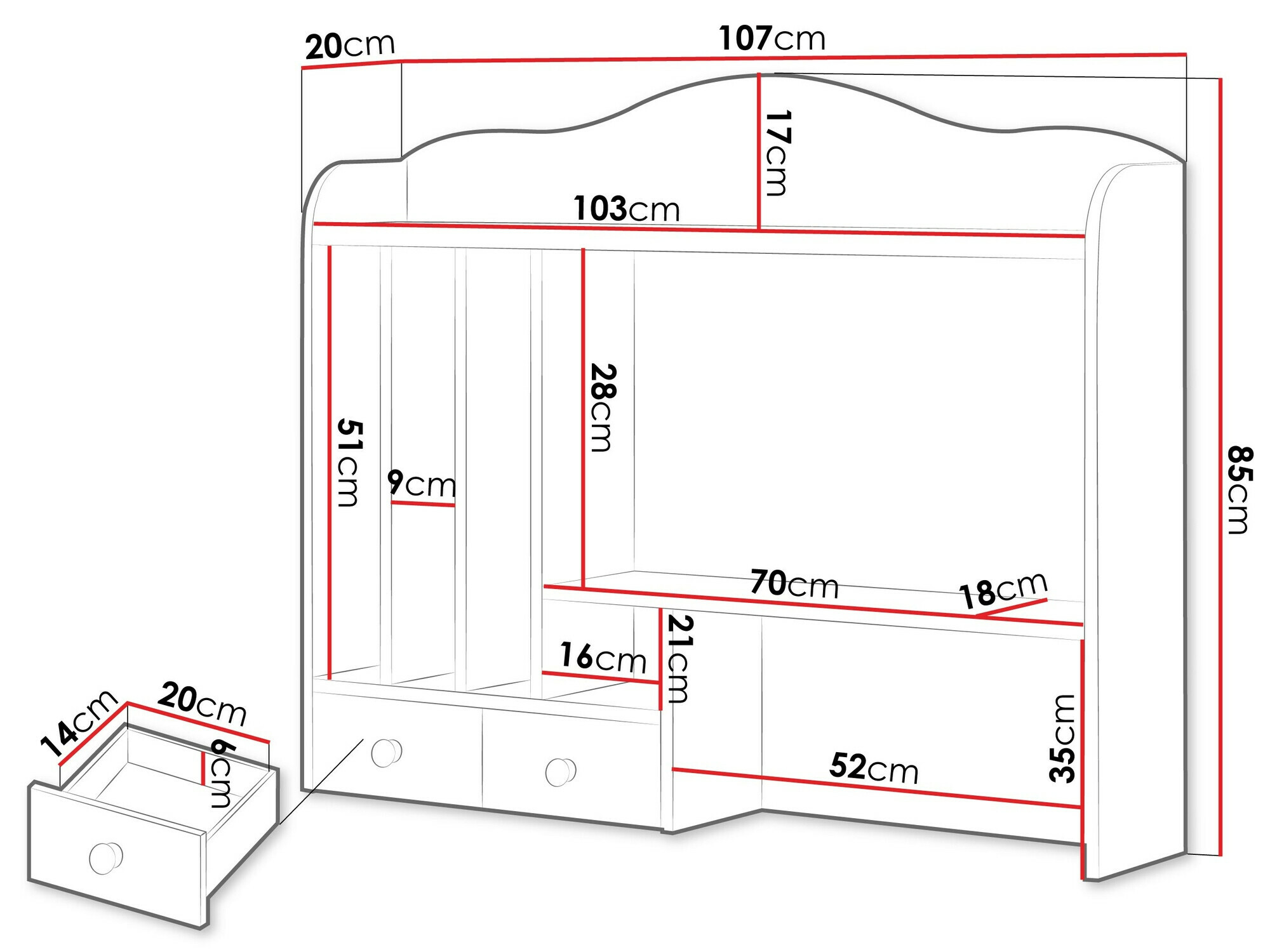 Polica Romelbo 136 (Bež + Hrast)