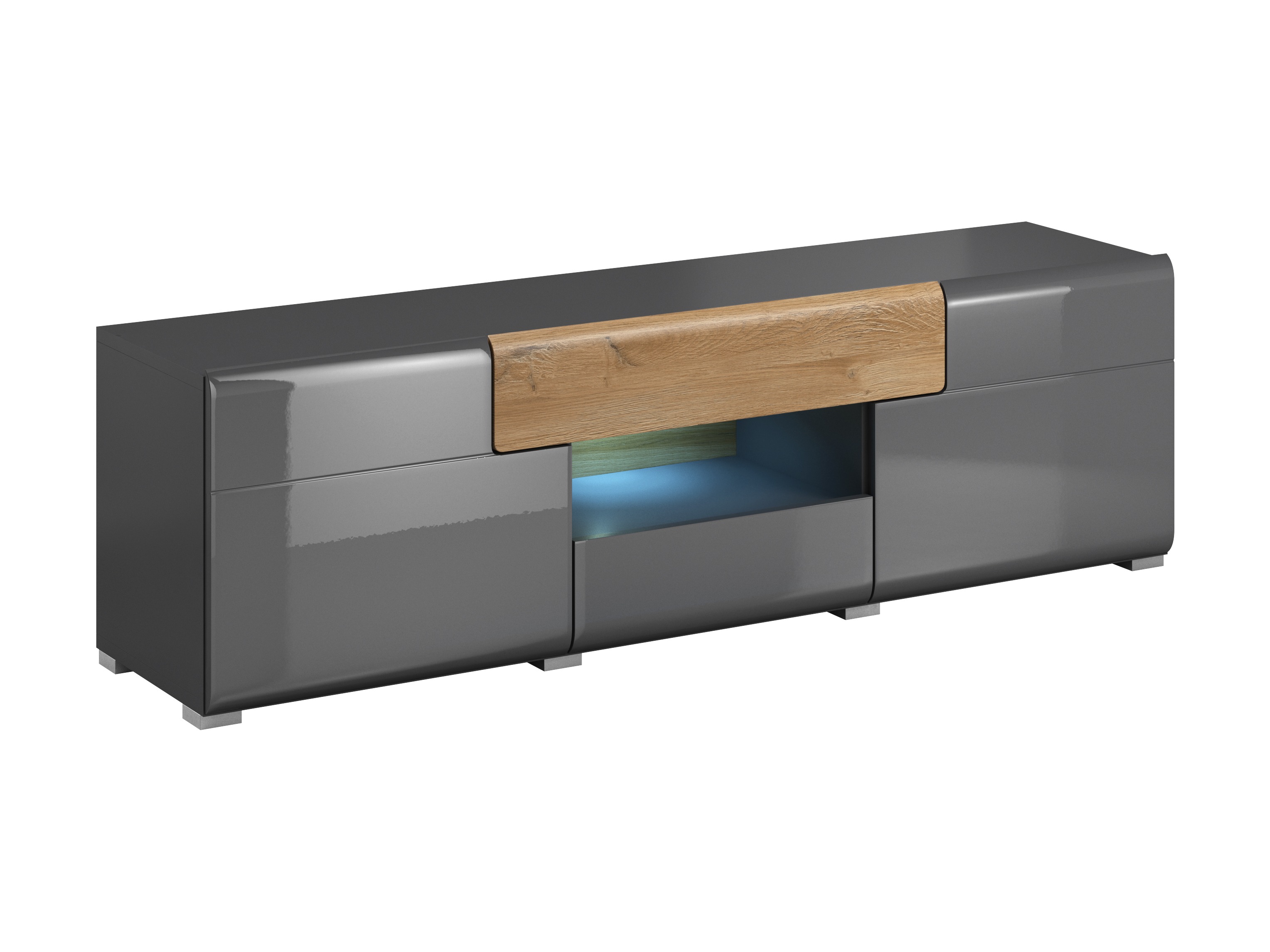 TV komoda Torsone 101 (Antracit + Gloss antracit + Grandson hrast)