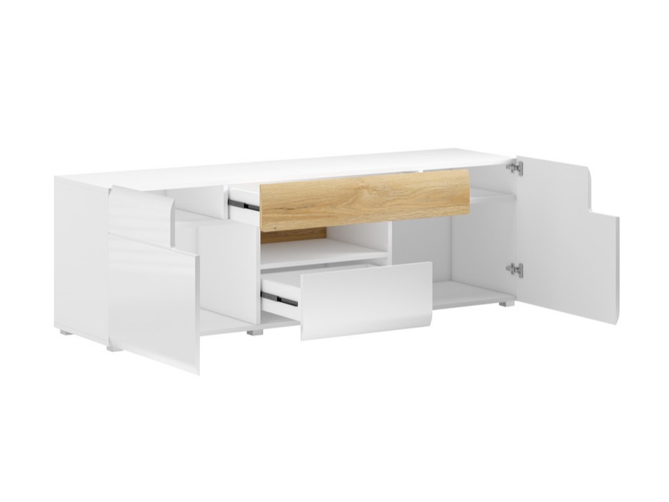 TV sto Torsone 101 (Belo + Sjajno belo + Hrast San Remo)