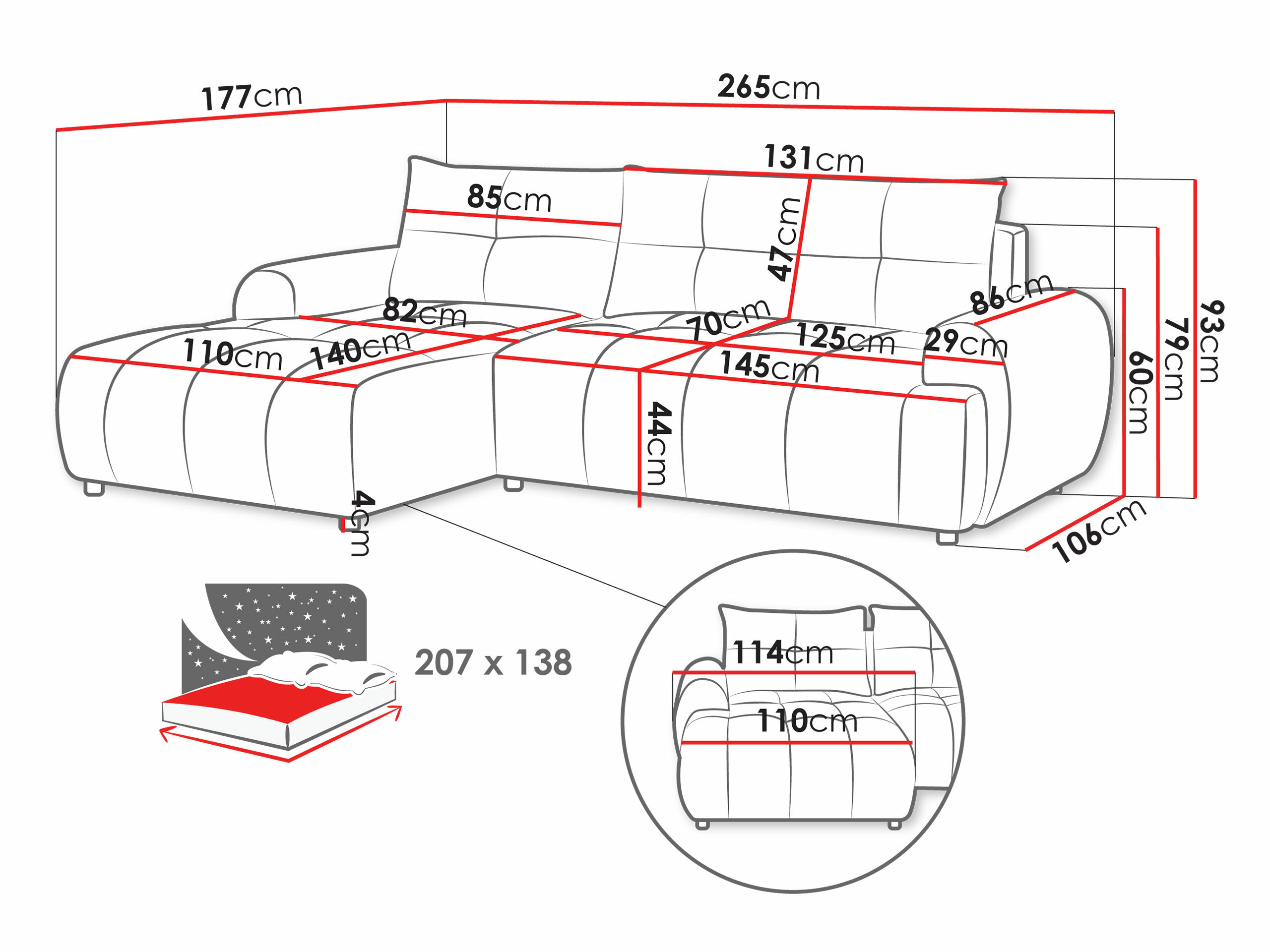 Ugaona sofa TrendyNest 104 (Velo 621)