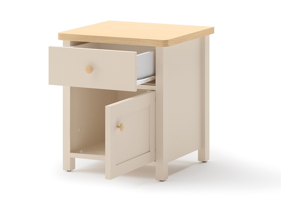 Noćni ormarić Romelbo 138 (Bež + Hrast)