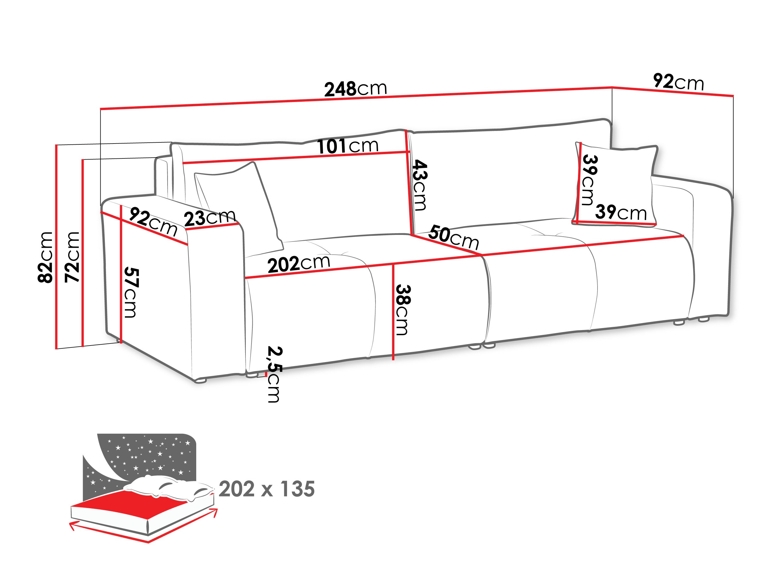 Sofa na razvlačenje Comfivo Laurus (Coral 15)