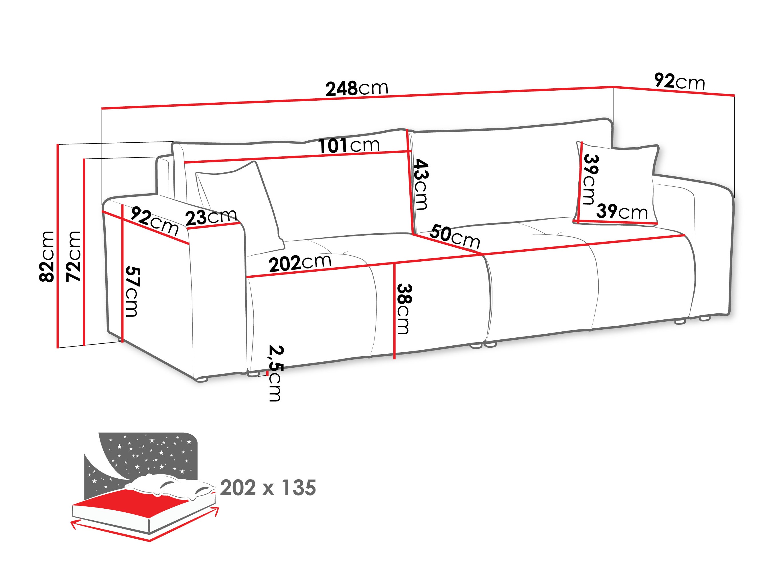 Sofa na razvlačenje Comfivo Laurus (Coral 45)