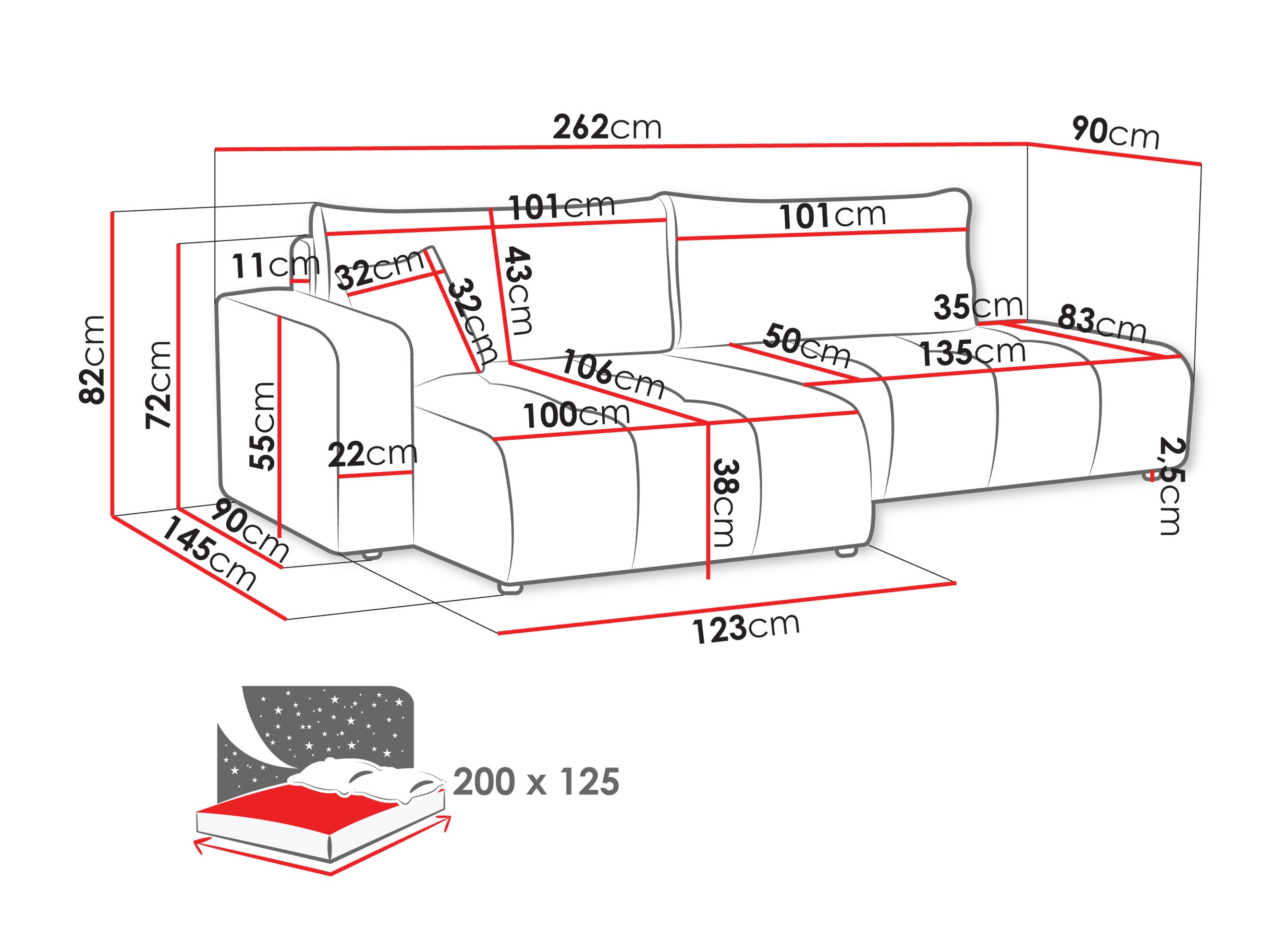 Ugaona sofa Comfivo 471 (Coral 15)
