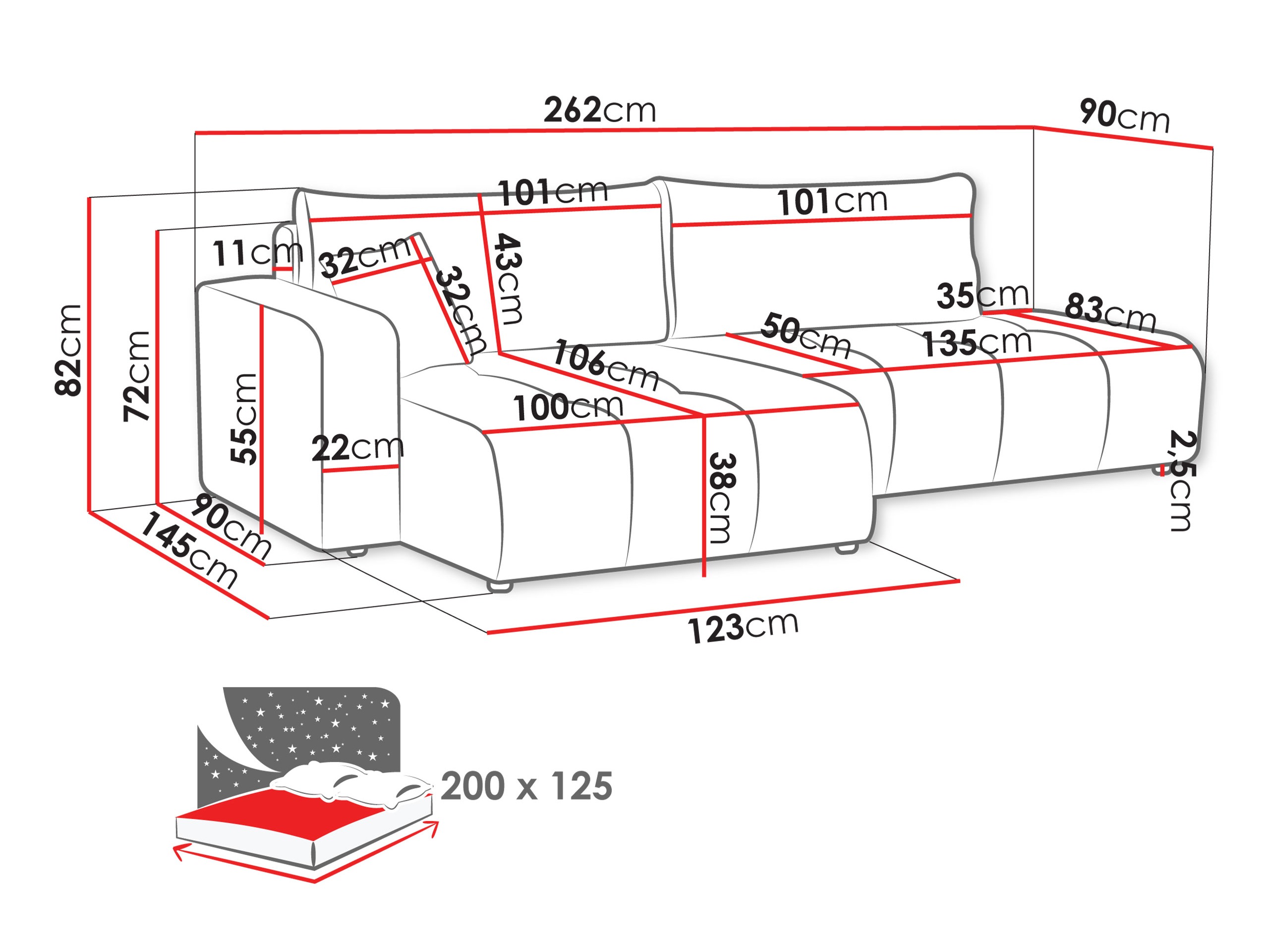 Ugaona sofa Comfivo 471 (Velo 627)