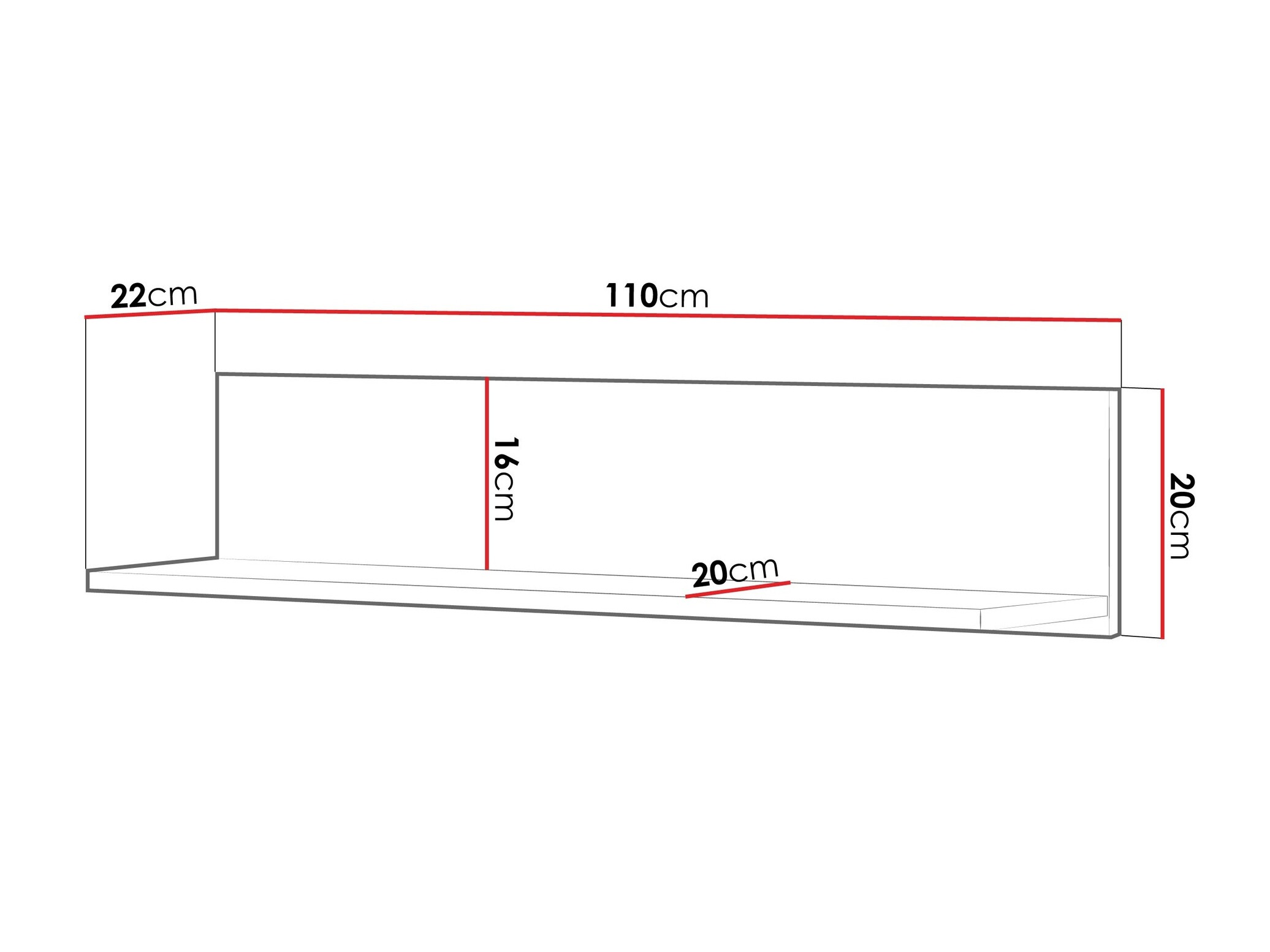 Zidna polica Romelbo 141 (Belo + Hrast)