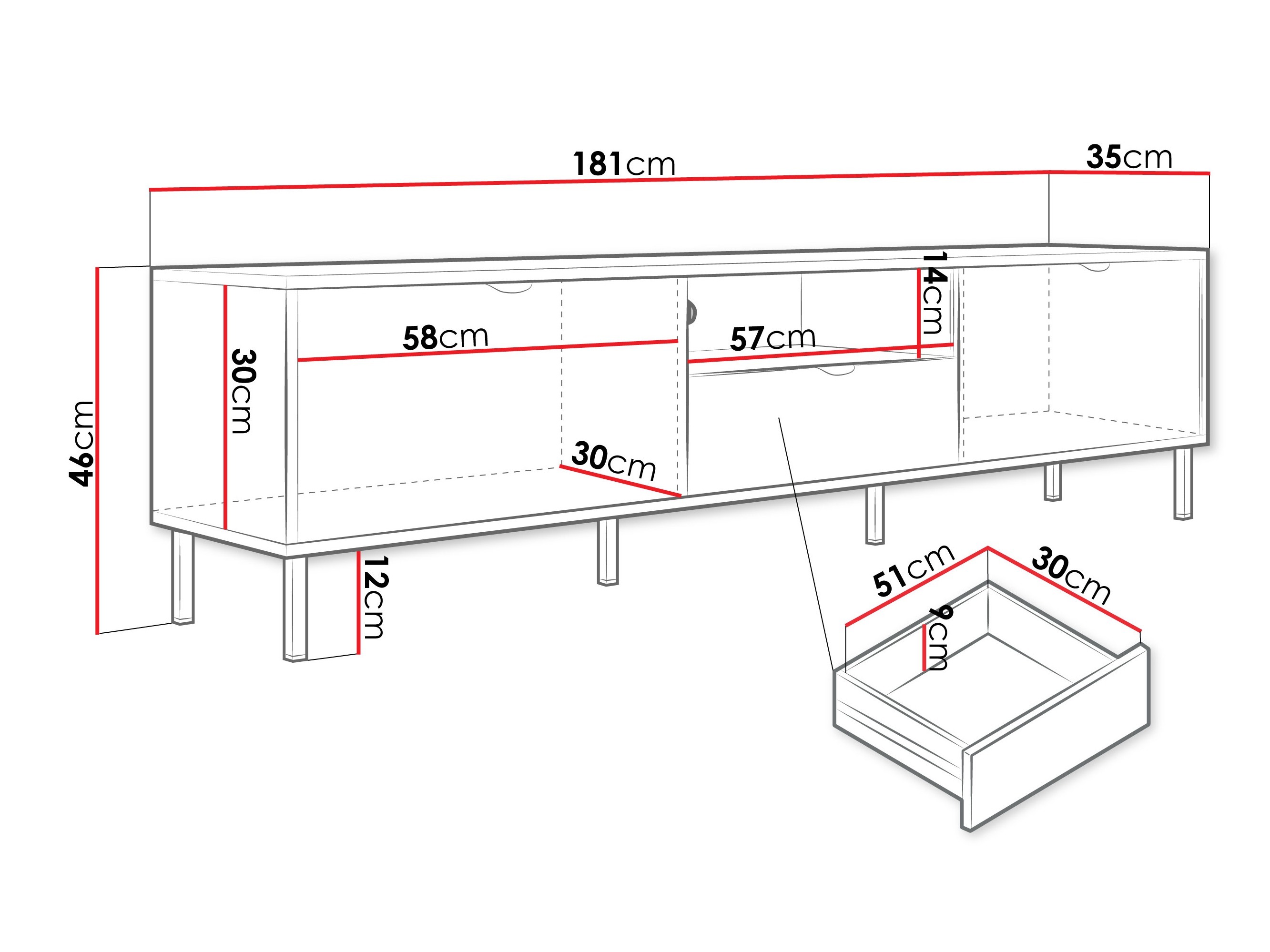 TV komoda Comfivo Elblare 105