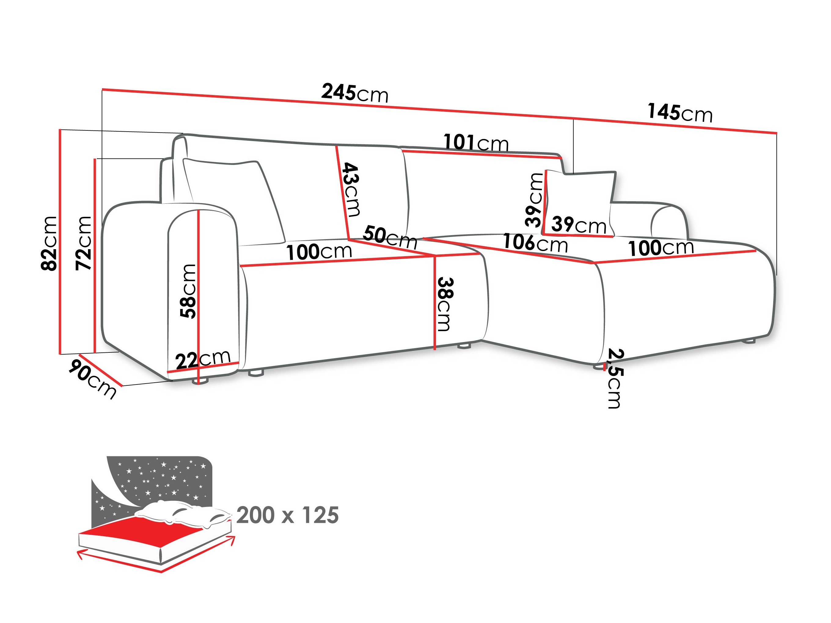Ugaona sofa Shelton 109 (Poso 02)