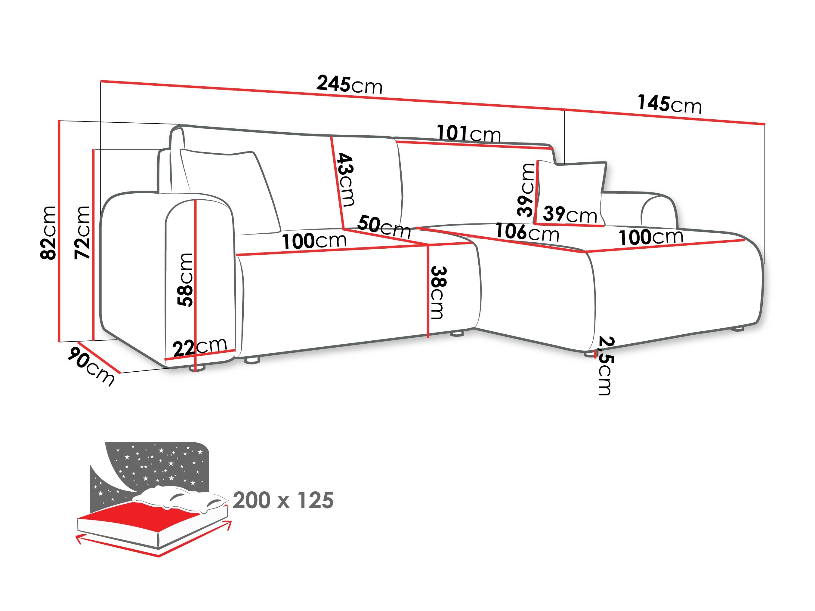 Ugaona sofa Shelton 109 (Poso 100)