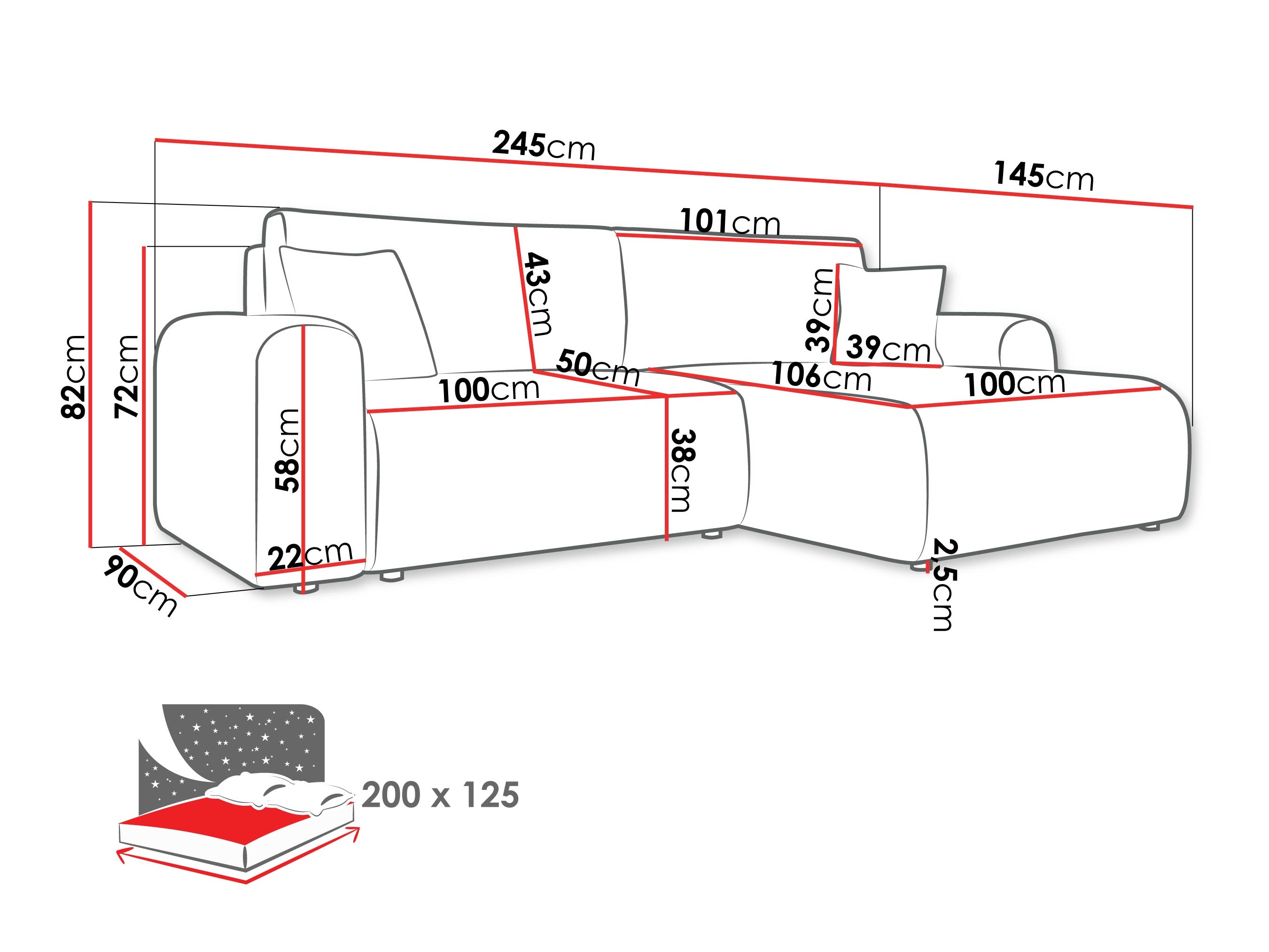 Ugaona sofa Shelton 109 (Poso 14)