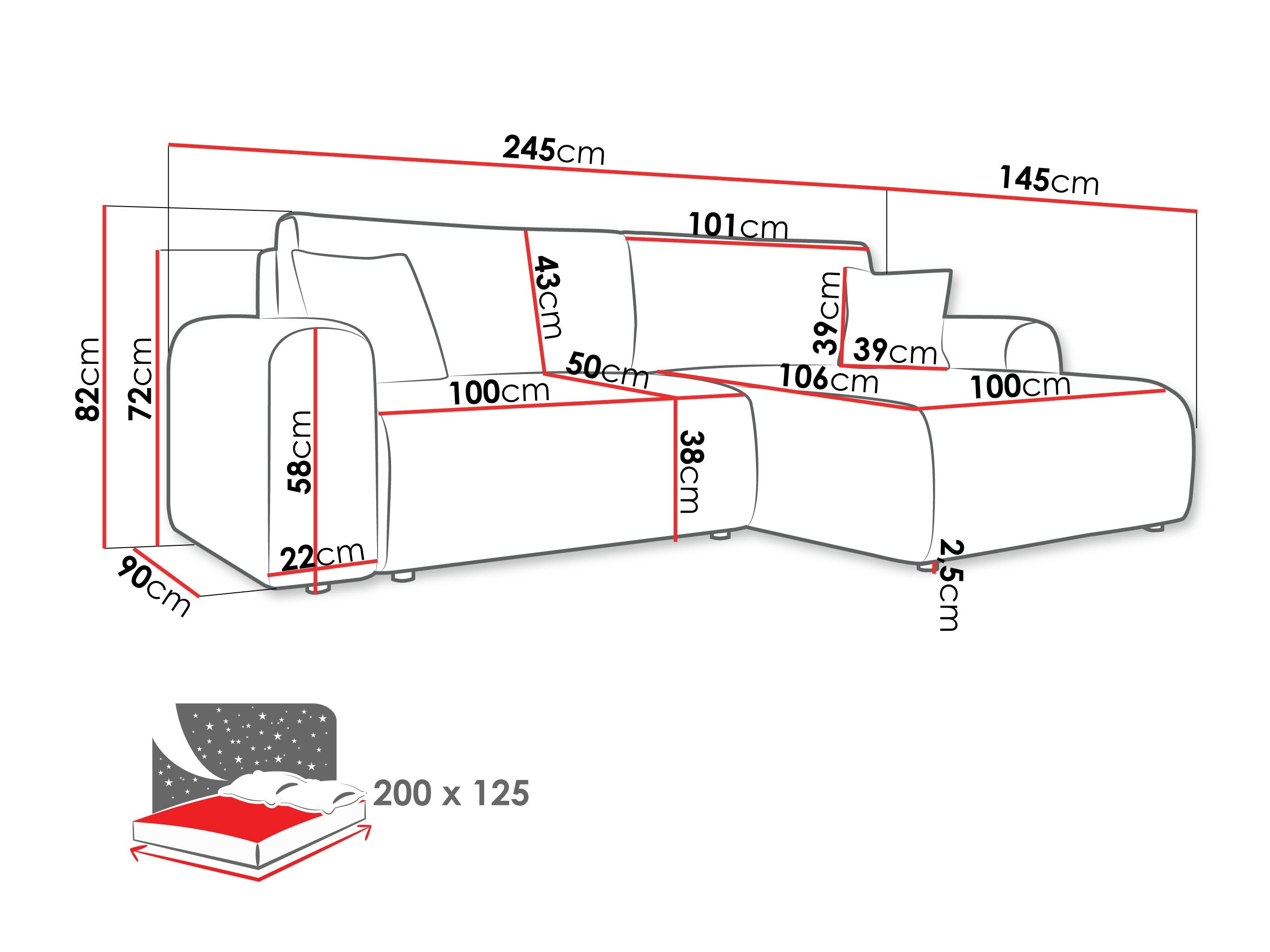 Ugaona sofa Shelton 109 (Poso 22)