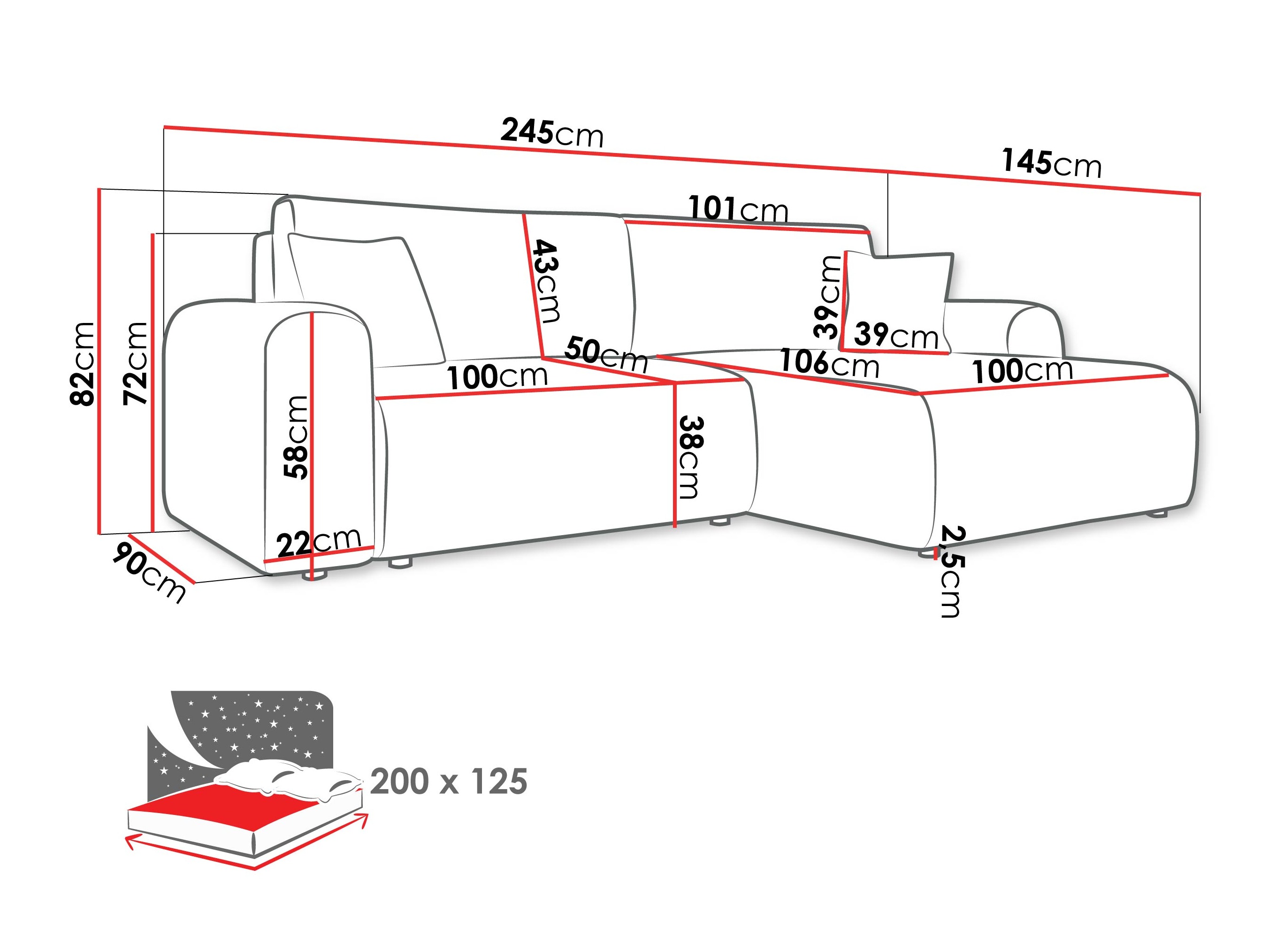 Ugaona sofa Shelton 109 (Poso 29)