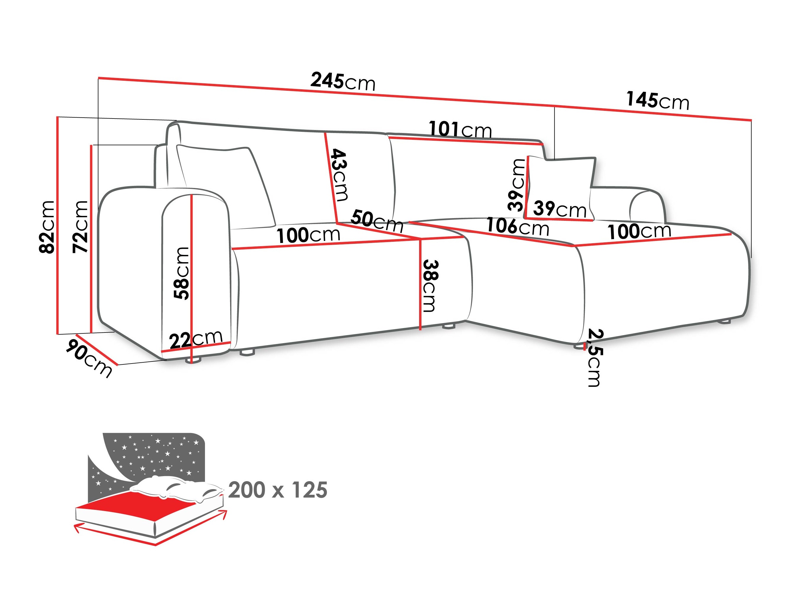 Ugaona sofa Shelton 109 (Taro 01)