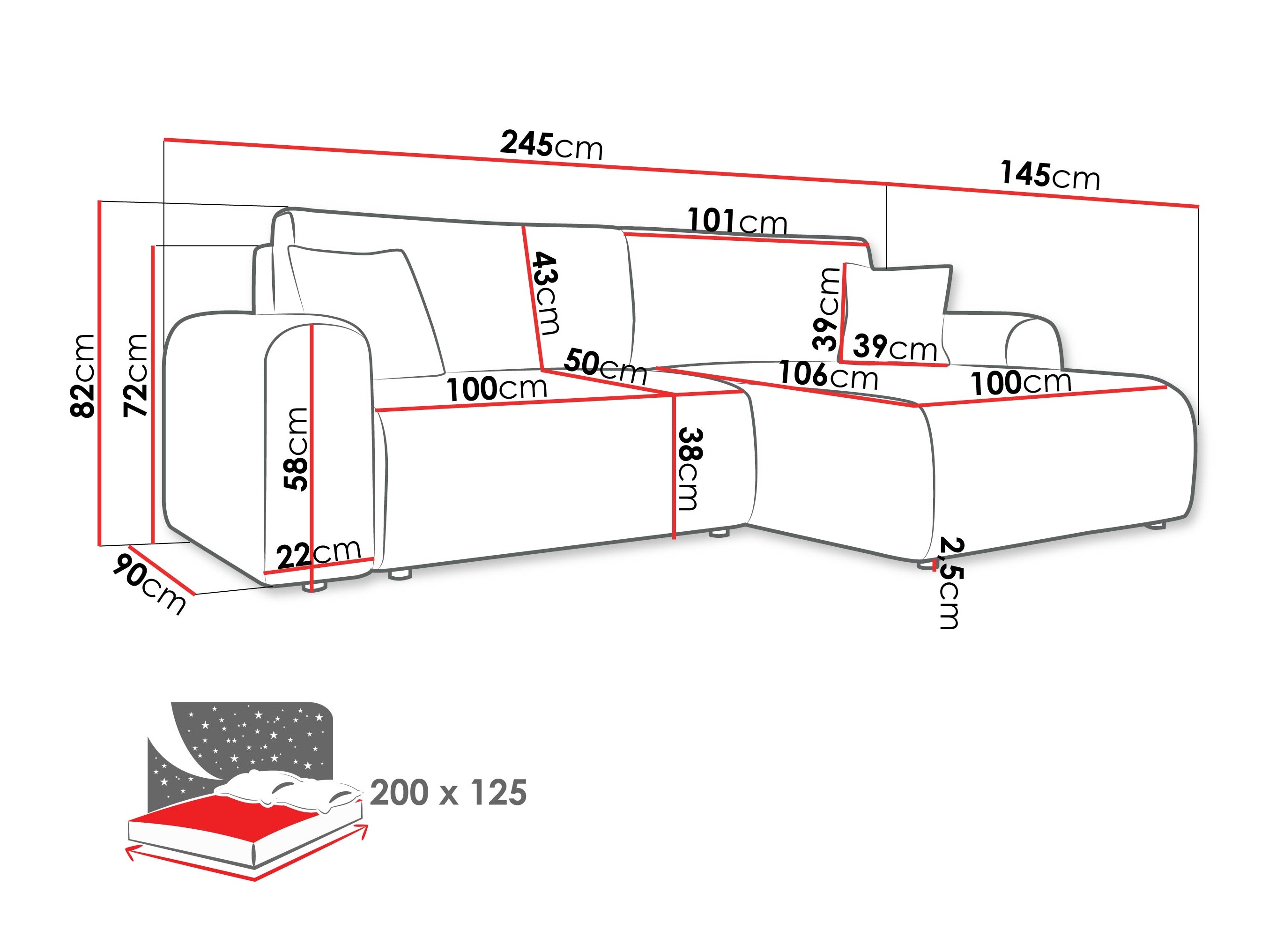 Ugaona sofa Shelton 109 (Taro 05)