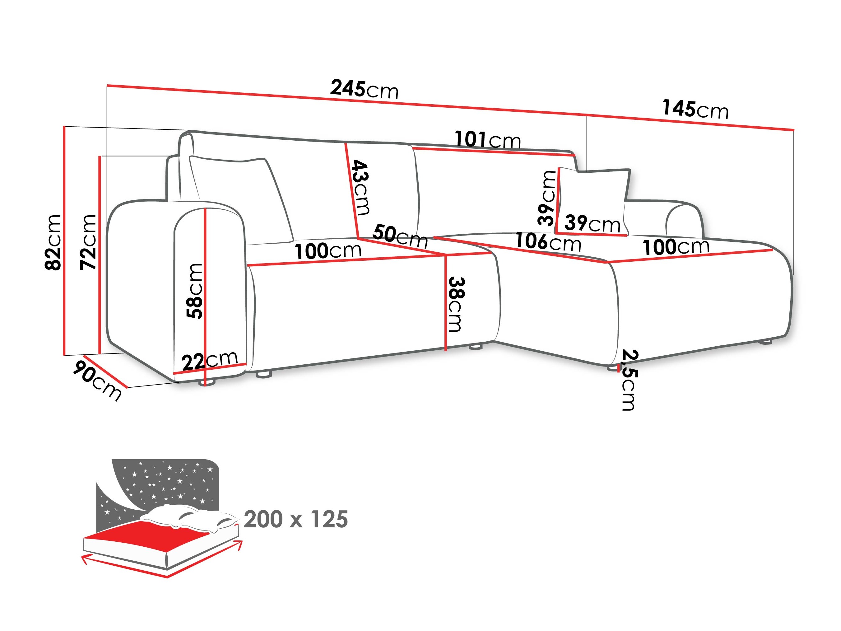 Ugaona sofa Shelton 109 (Taro 11)