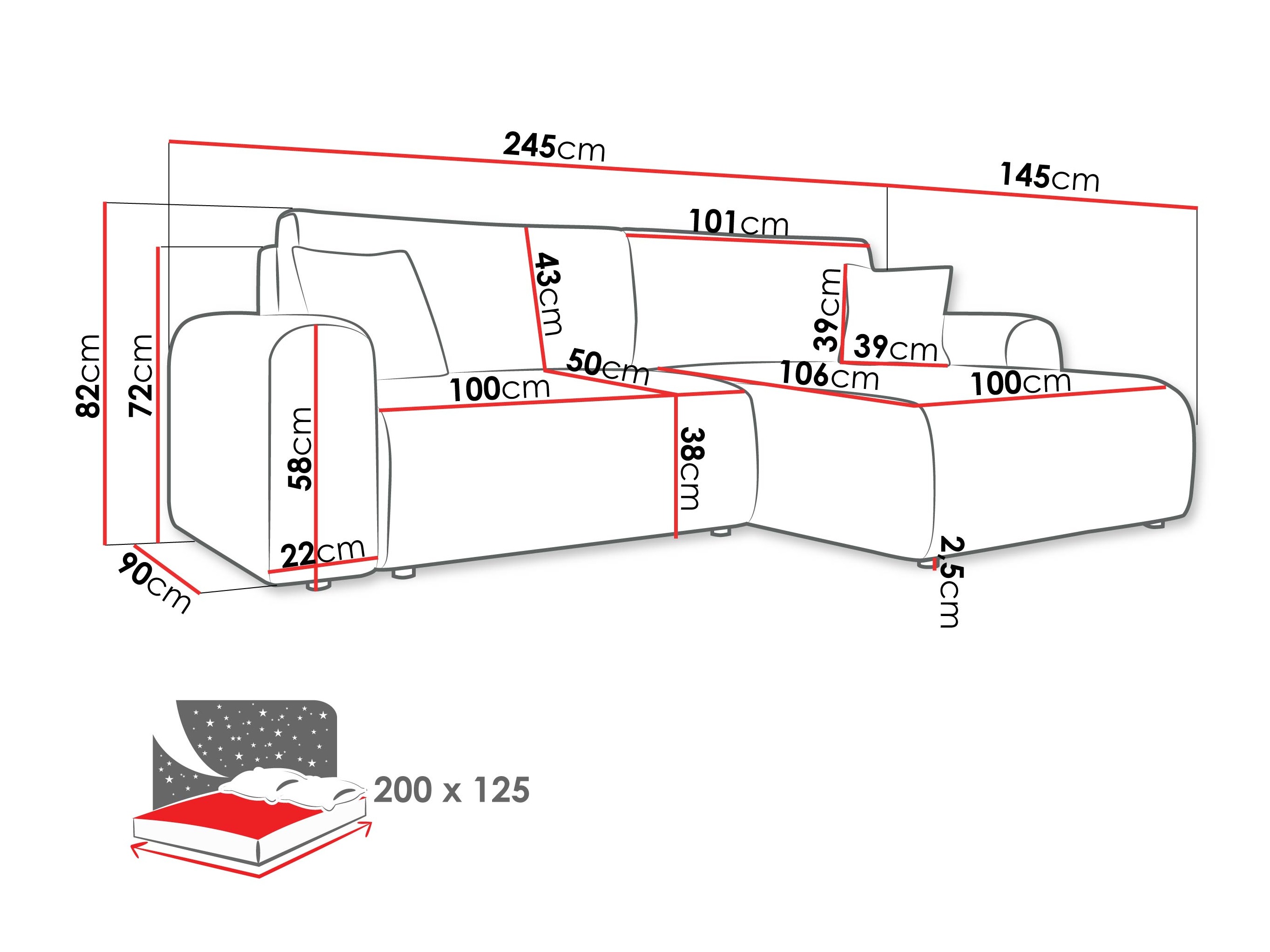 Ugaona sofa Shelton 109 (Taro 25)
