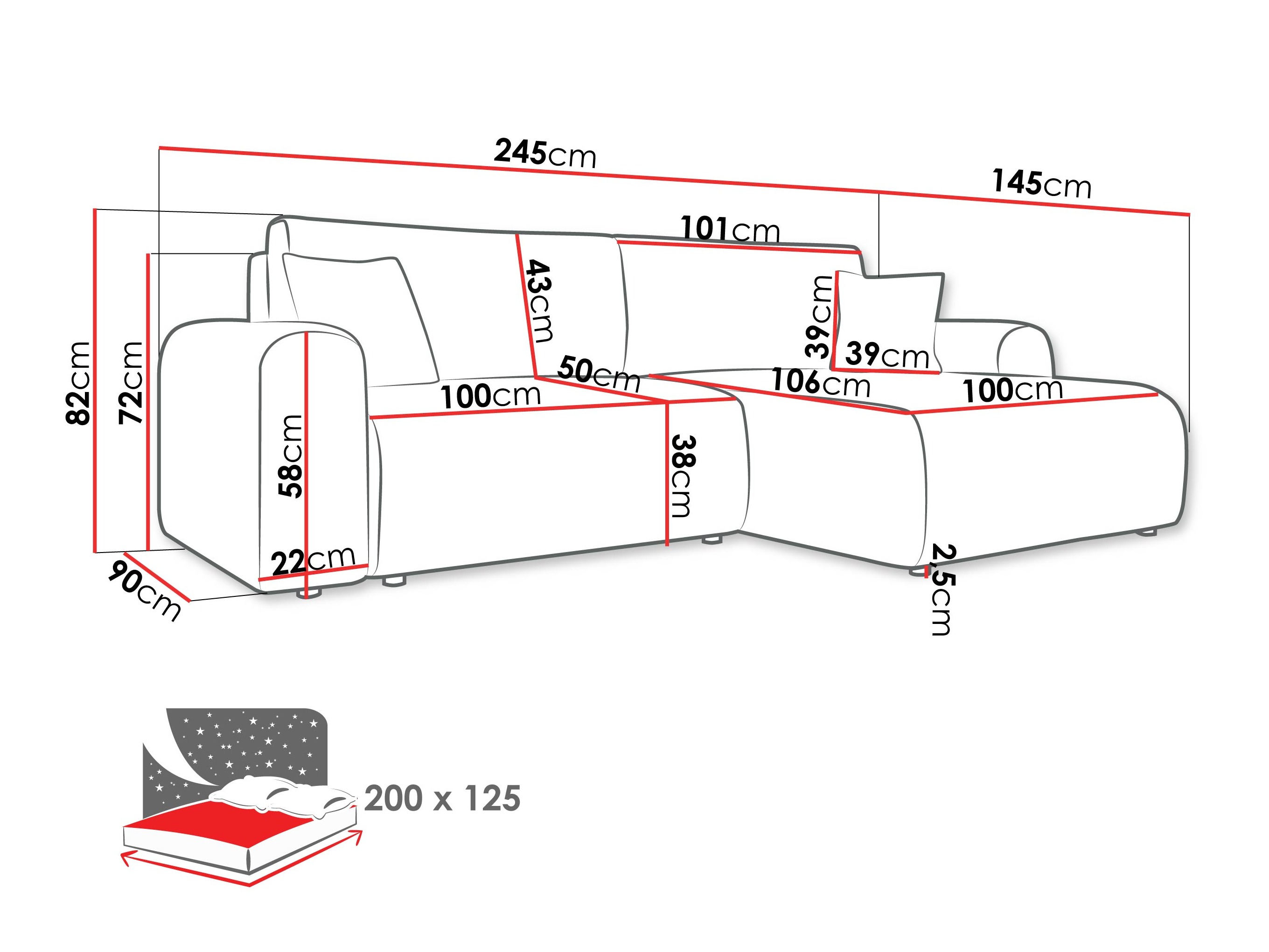 Ugaona sofa Shelton 109 (Taro 57)