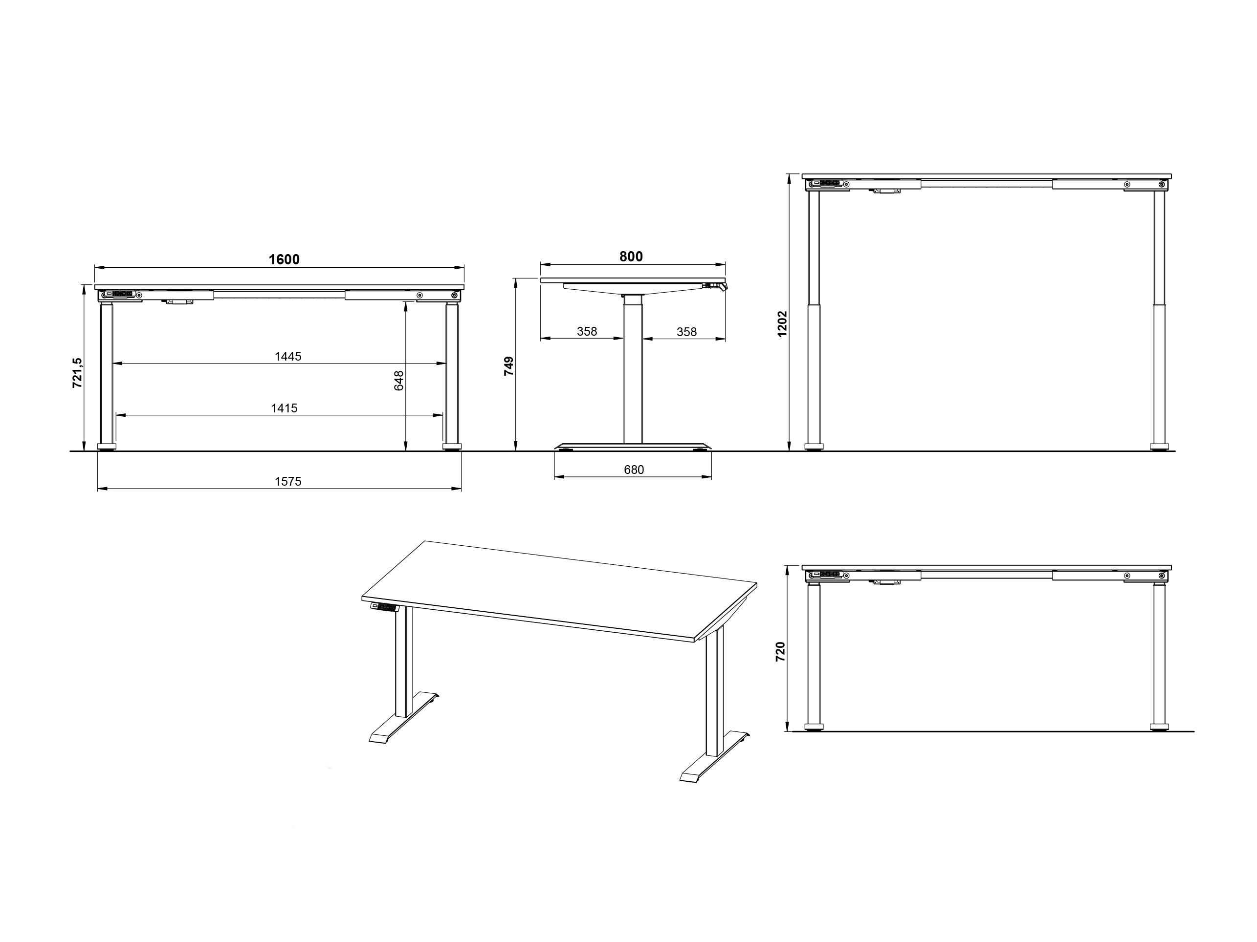 Sto sa podesivom visinom Elbcali 101