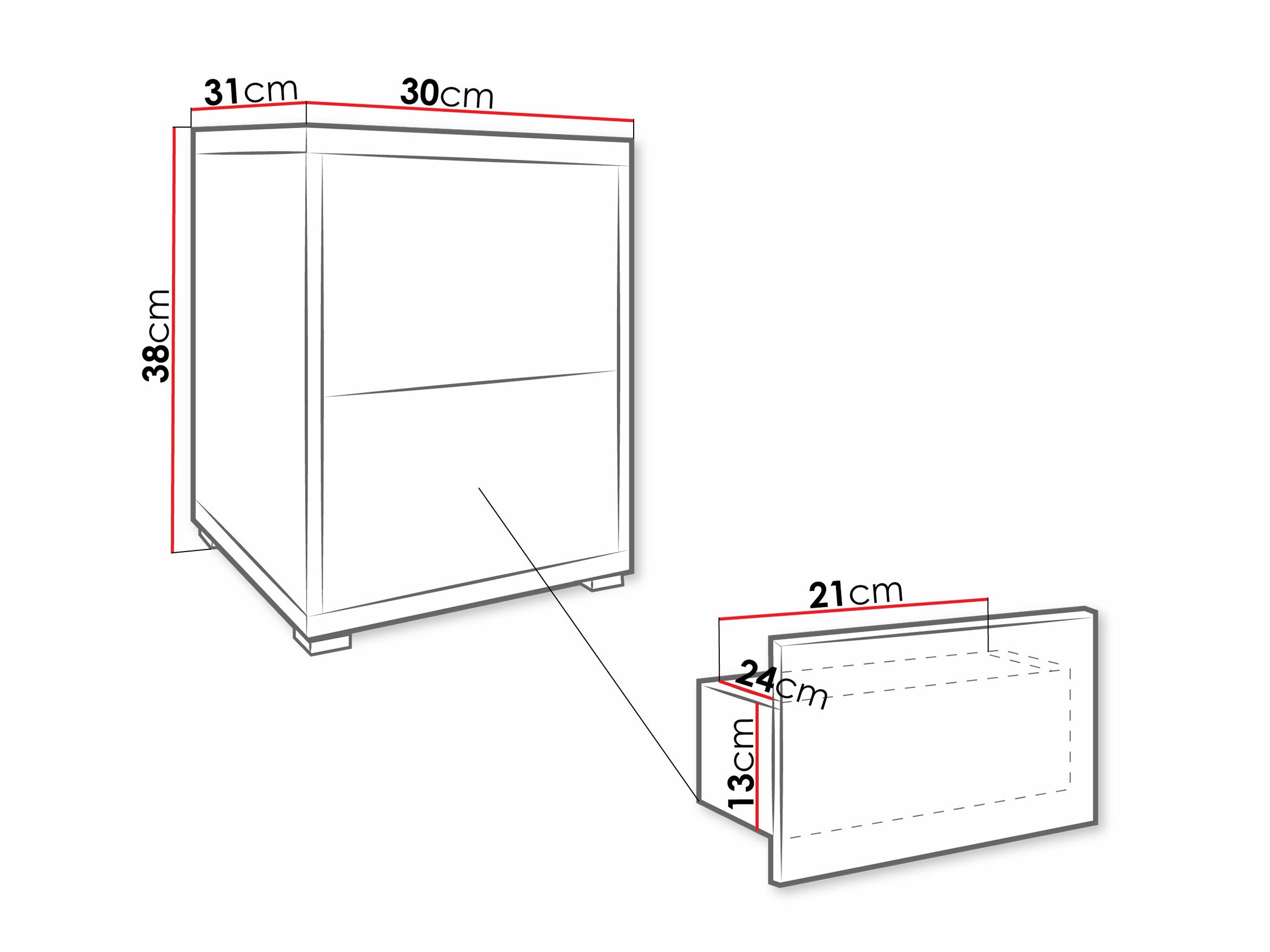 Noćni ormarić Comfivo Fersoe 106 (Belo)