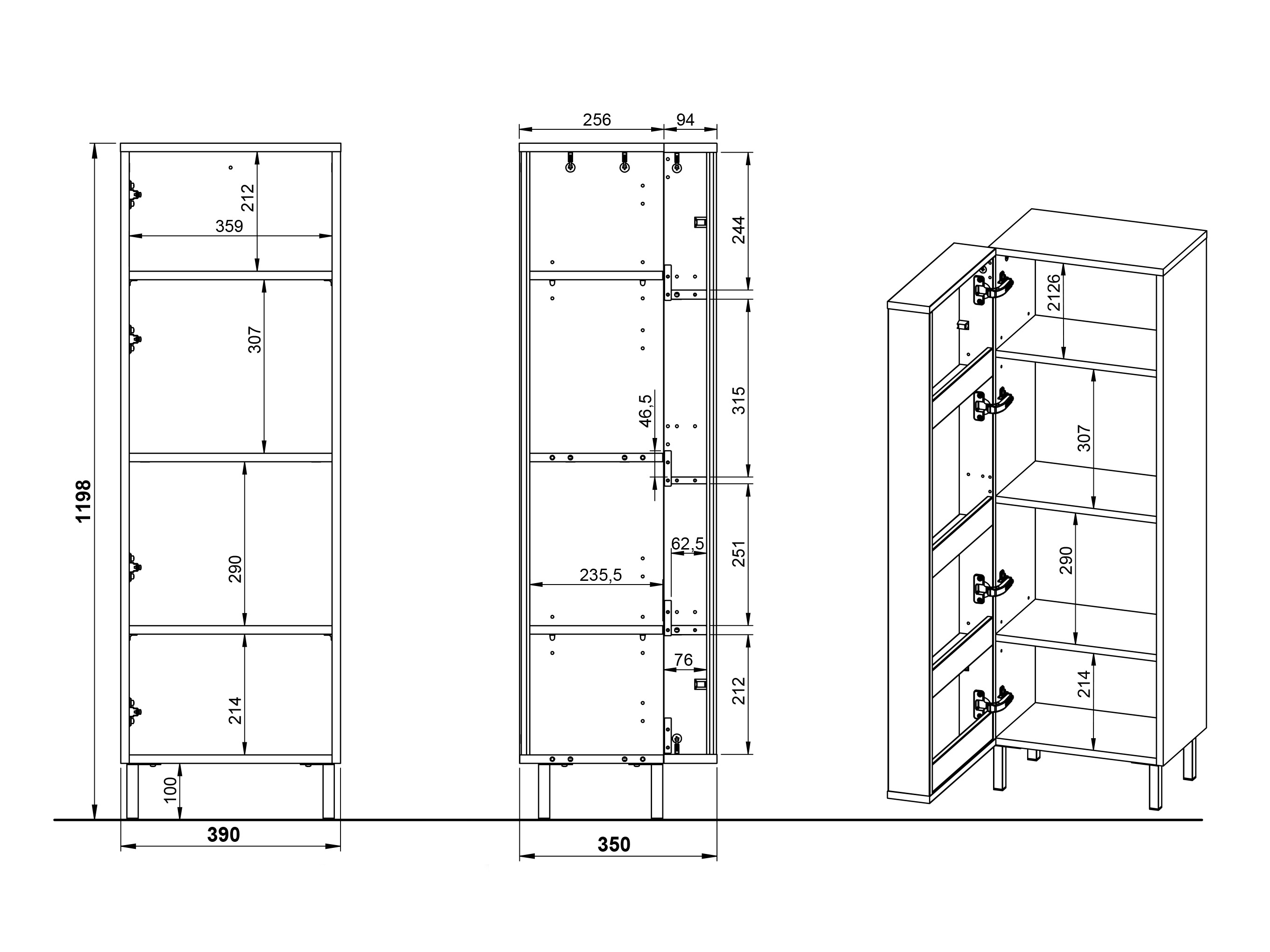 Samostojeći kupatilski ormarić Fenetro 101