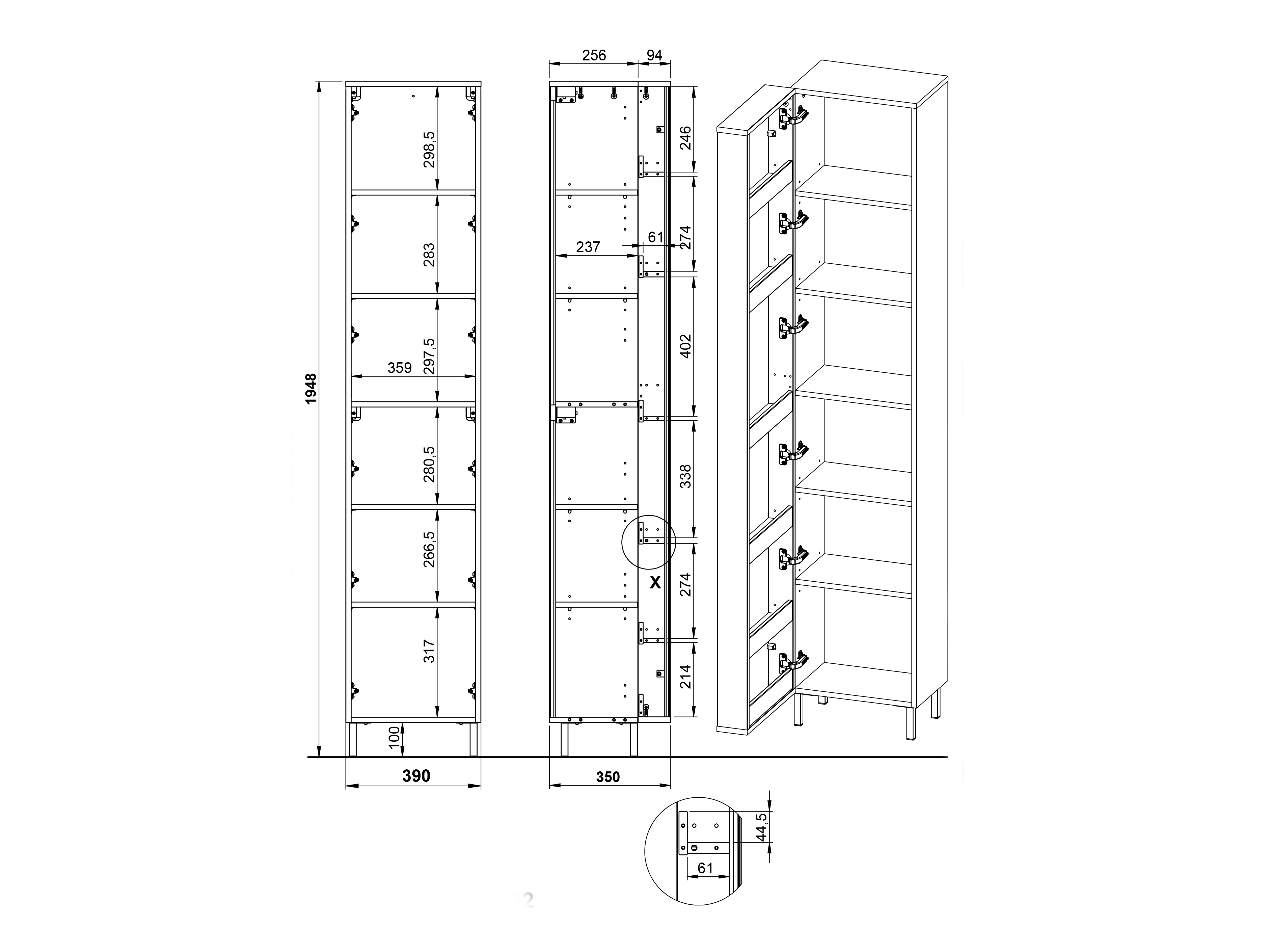 Samostojeći kupatilski ormarić Fenetro 102