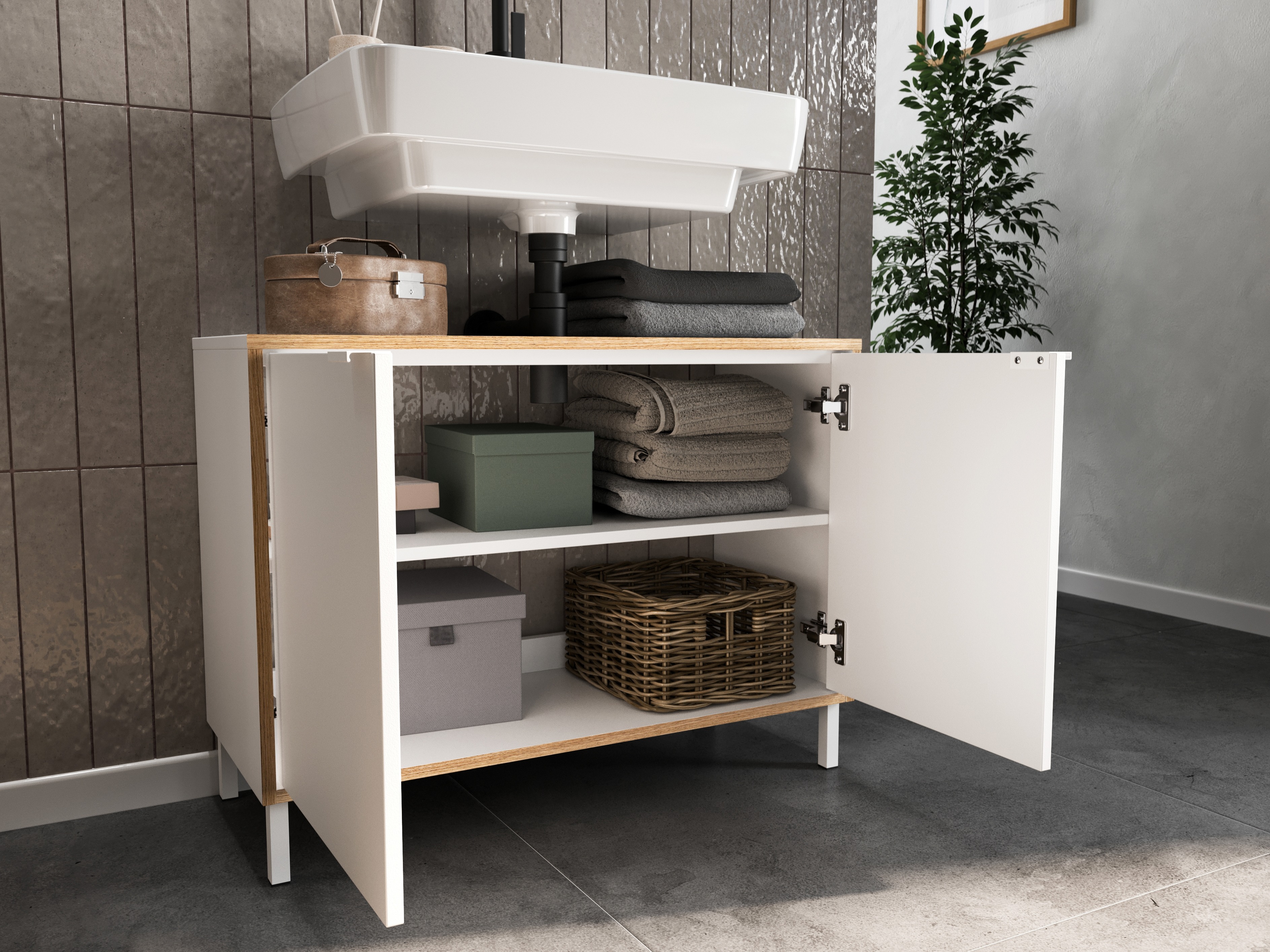 Samostojeći kupatilski ormarić za umivaonik Fenetro 100